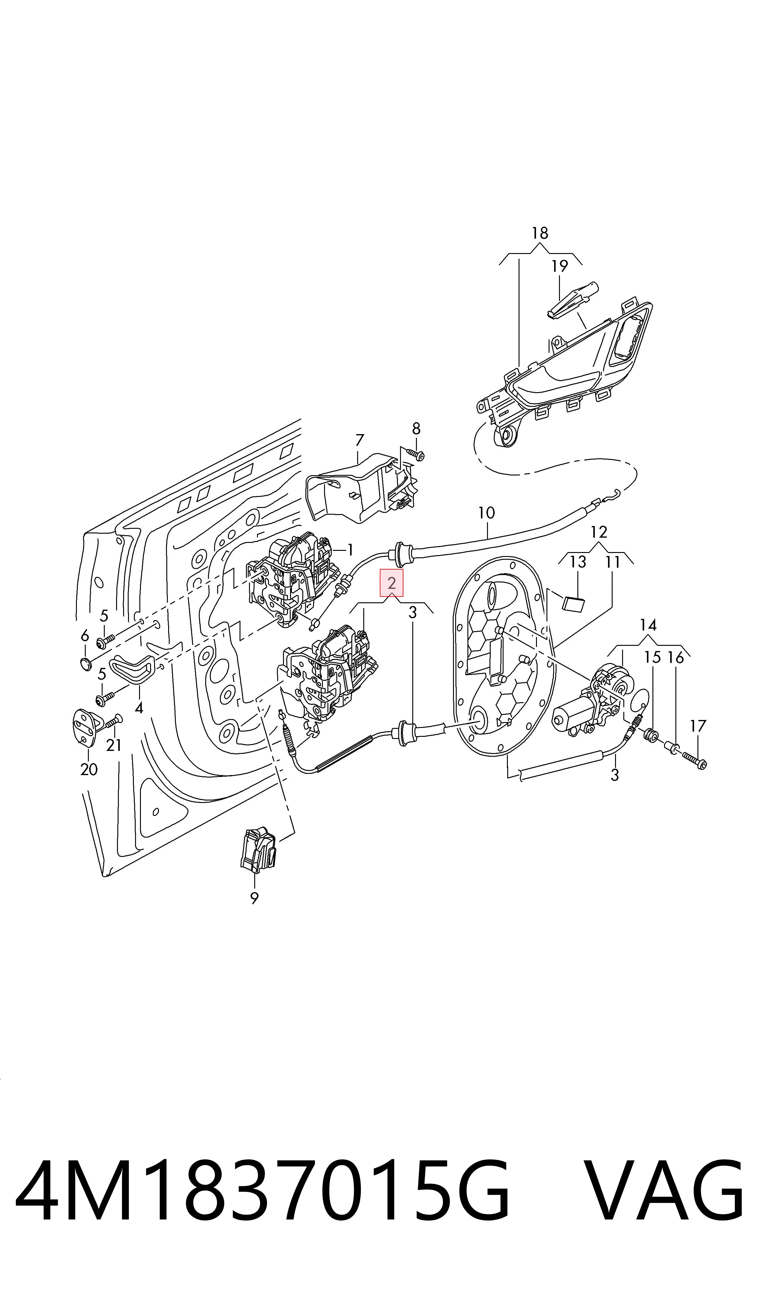 4M1837015G Bentley Cerradura de puerta