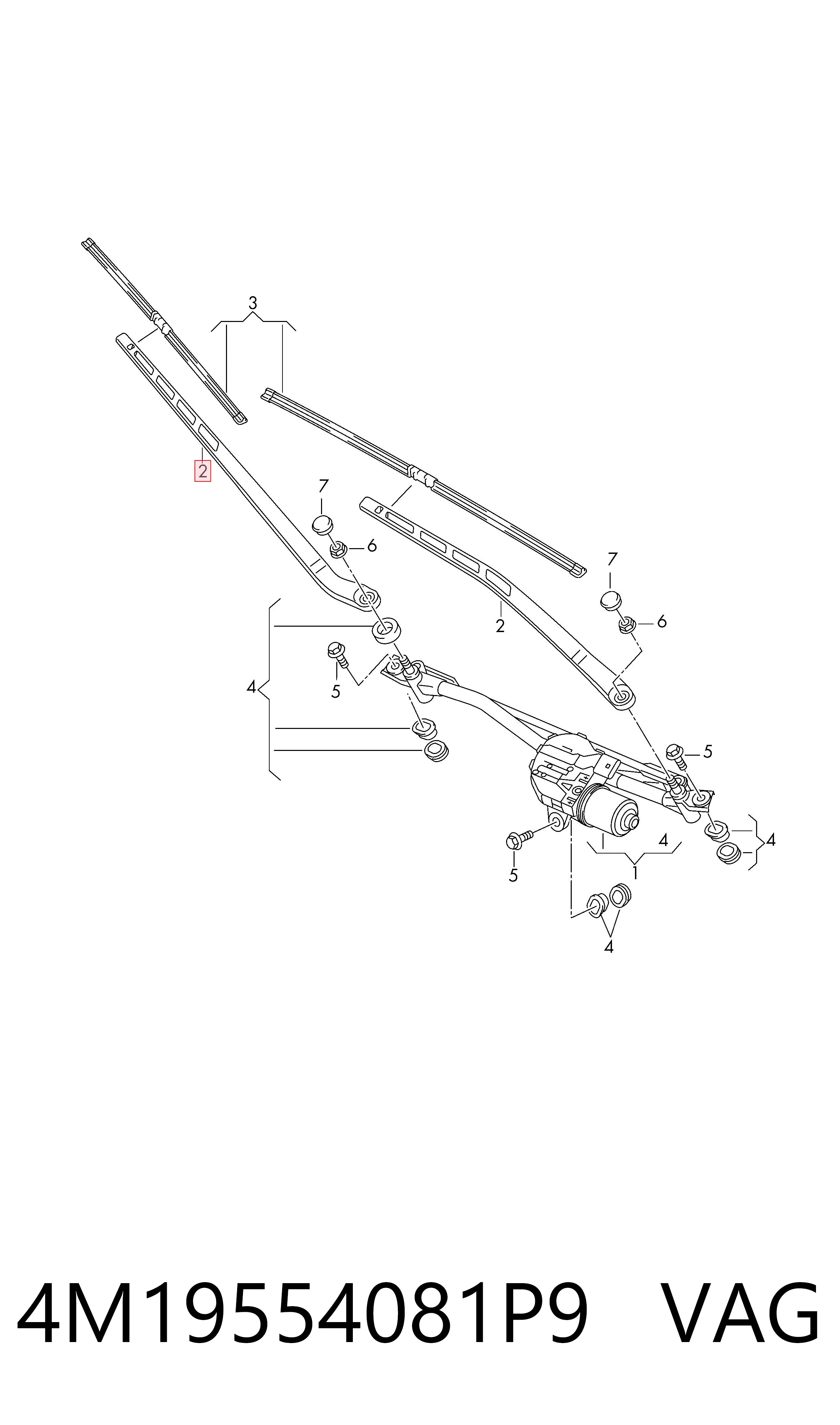 Comprar Brazo del limpiaparabrisas Audi Q7 4MB, 4MG, 4MQ a bajo precio