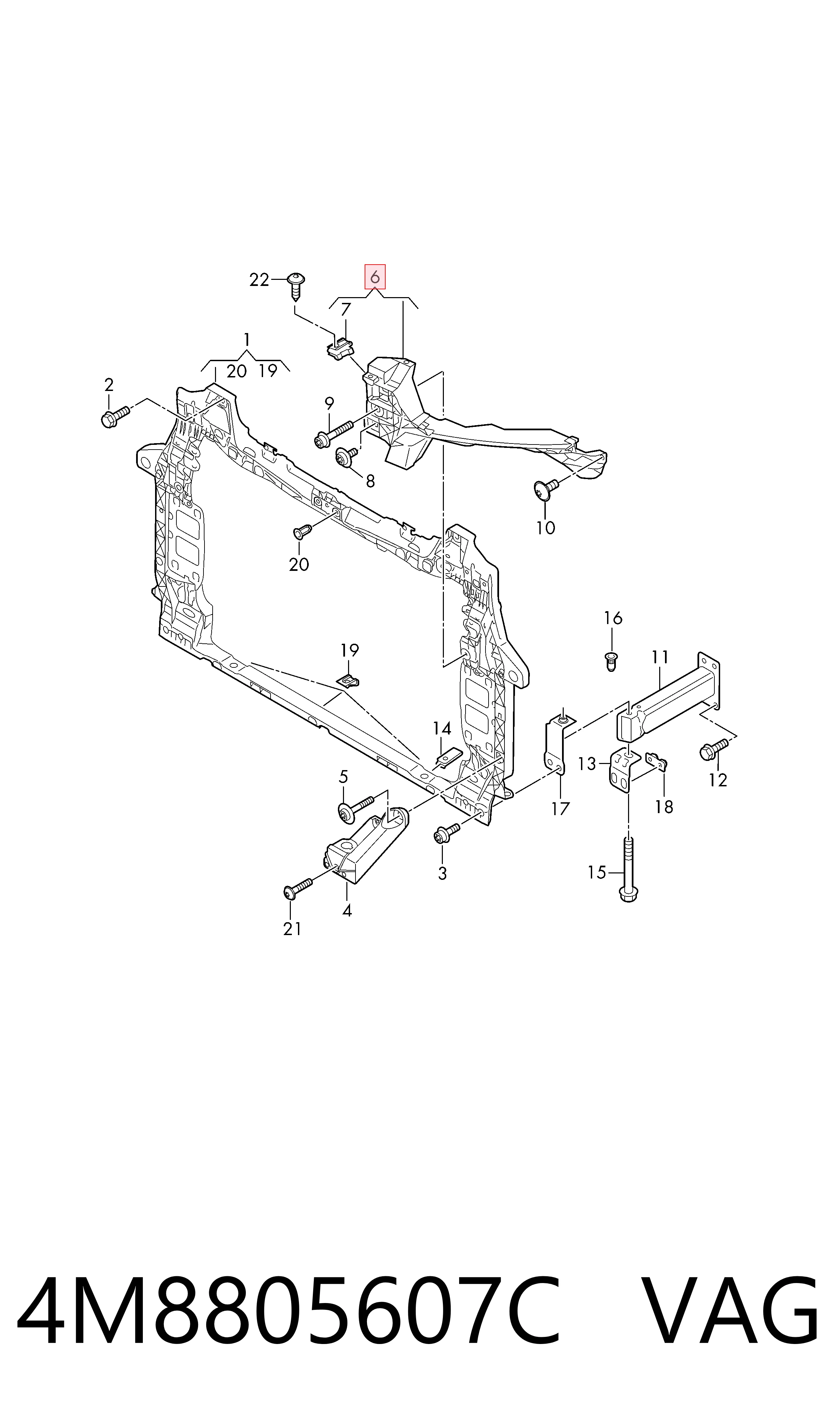 Soporte de fijación del faro delantero izquierdo VAG 4M8805607C precio, desde 54,05 EUR