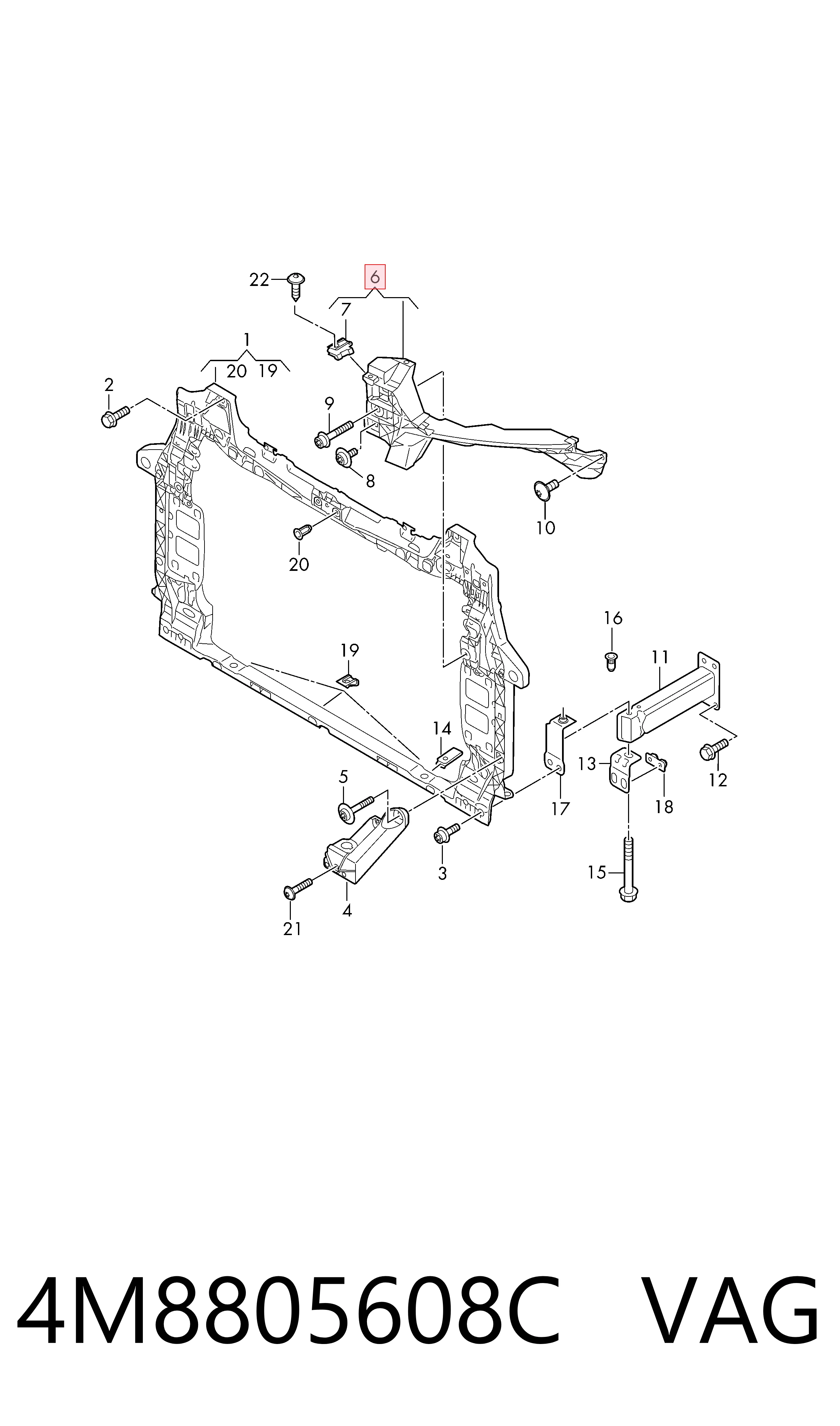 Soporte de fijación del faro delantero izquierdo VAG 4M8805608C precio, desde 54,05 EUR
