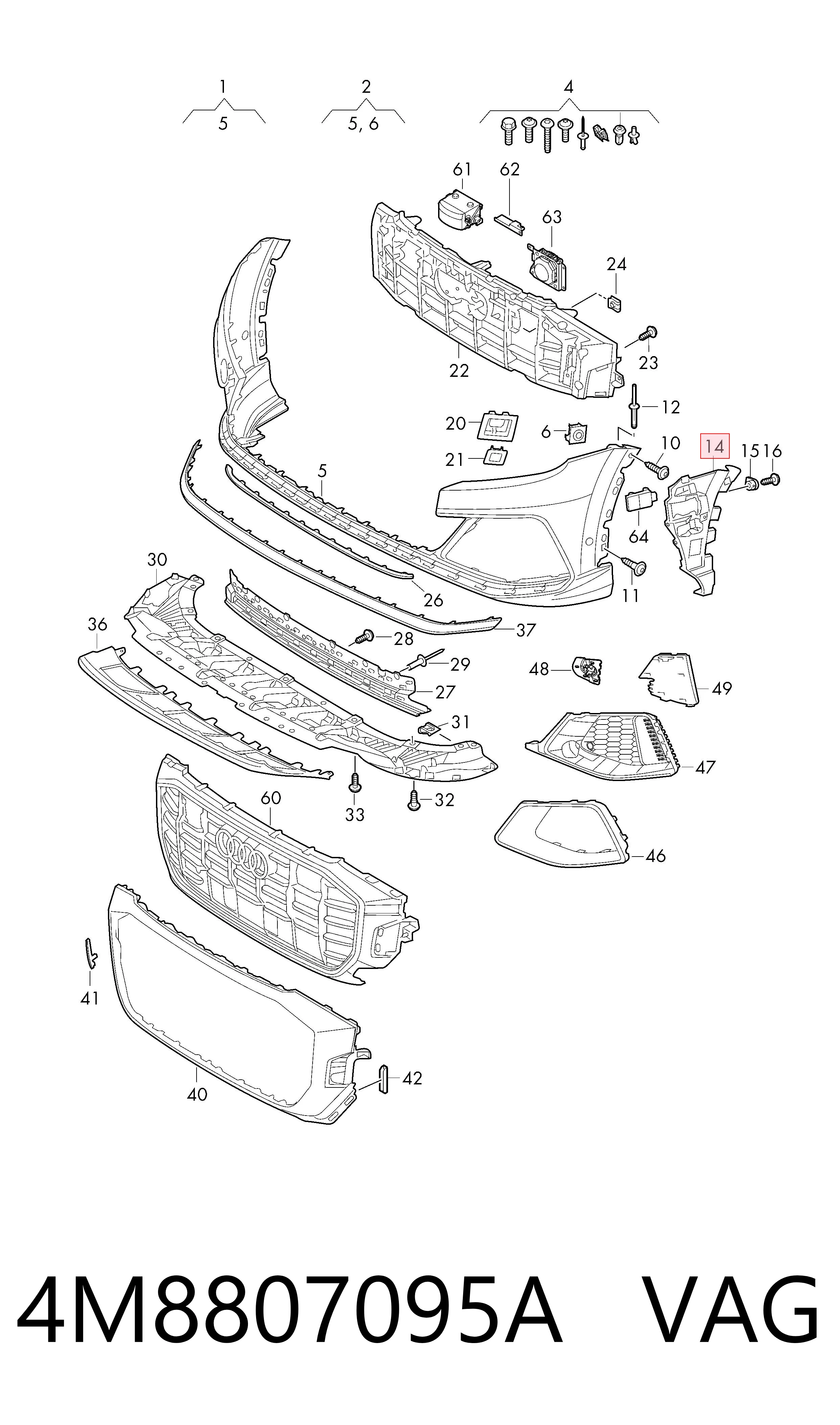 4M8807095A VAG Protector paragolpes