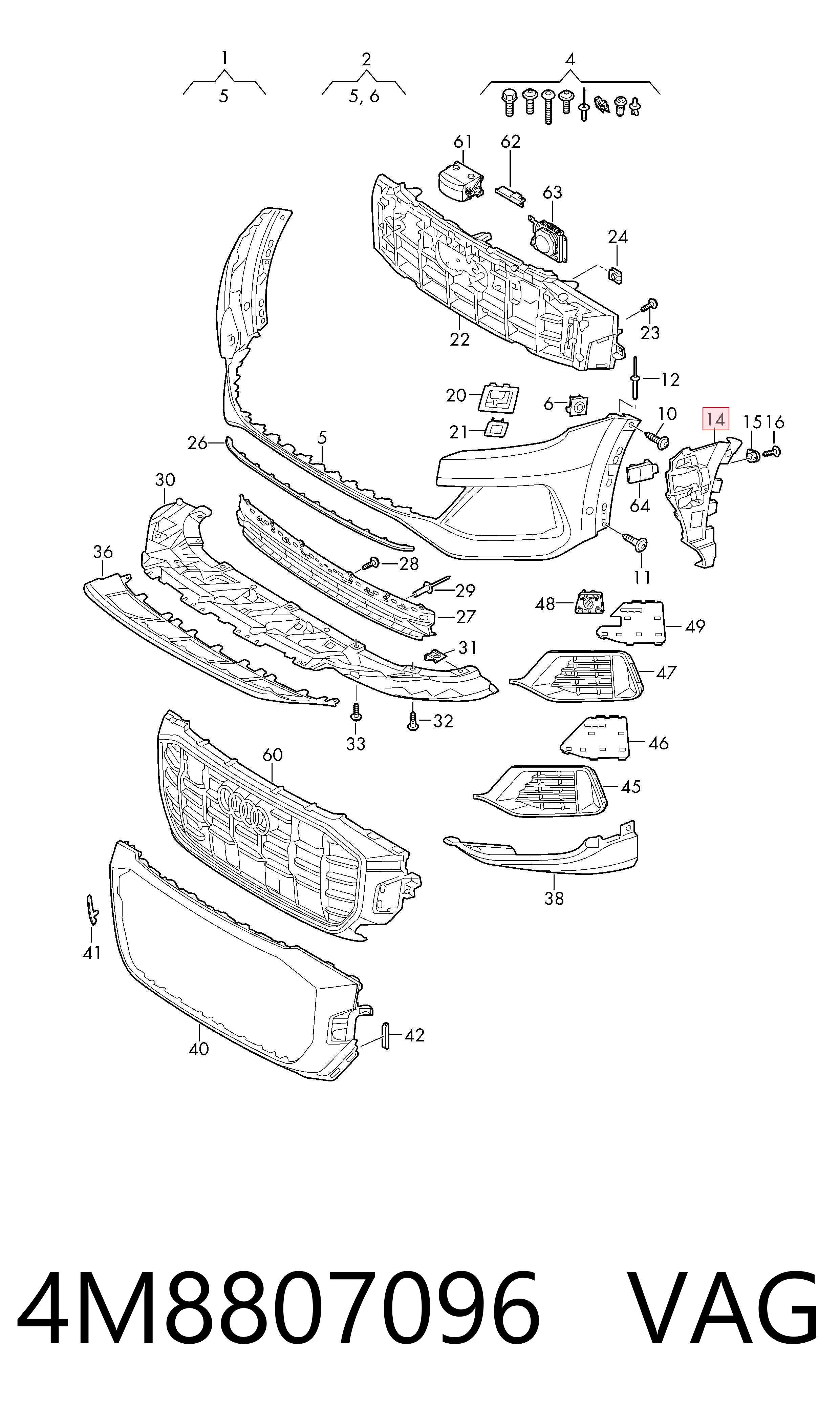 4M8807096 VAG Protector paragolpes