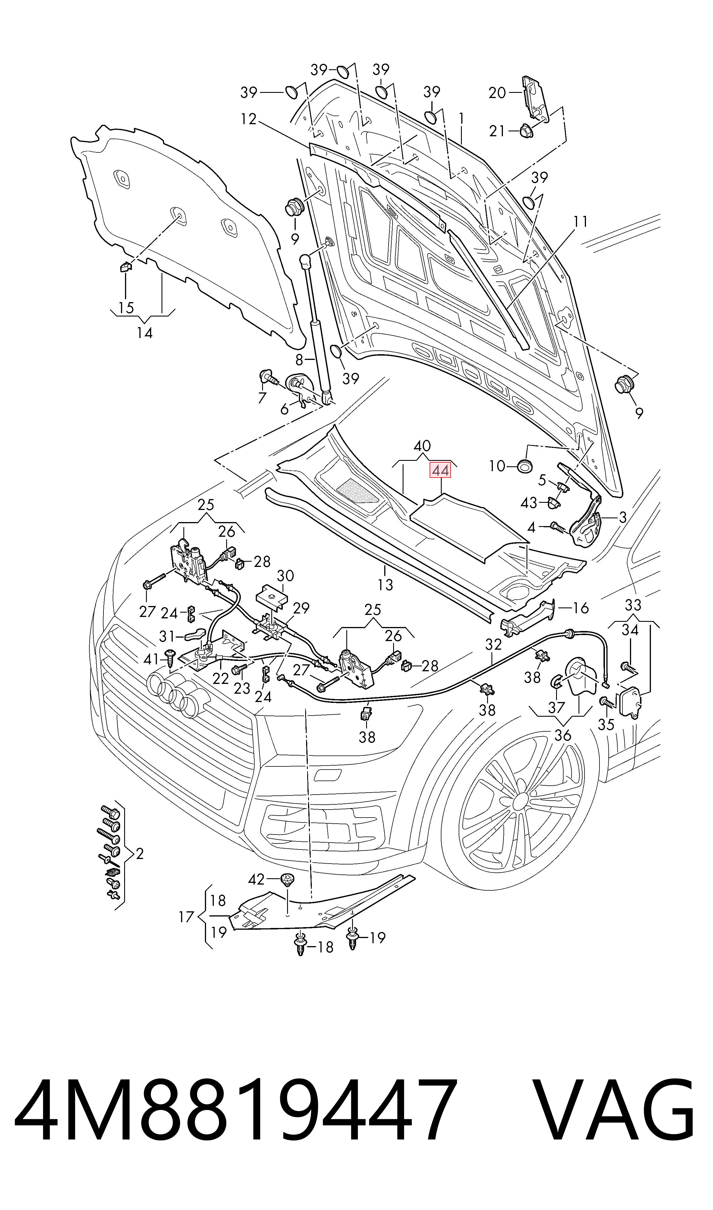 4M8819447 VAG Tapón lateral de cubrejunta