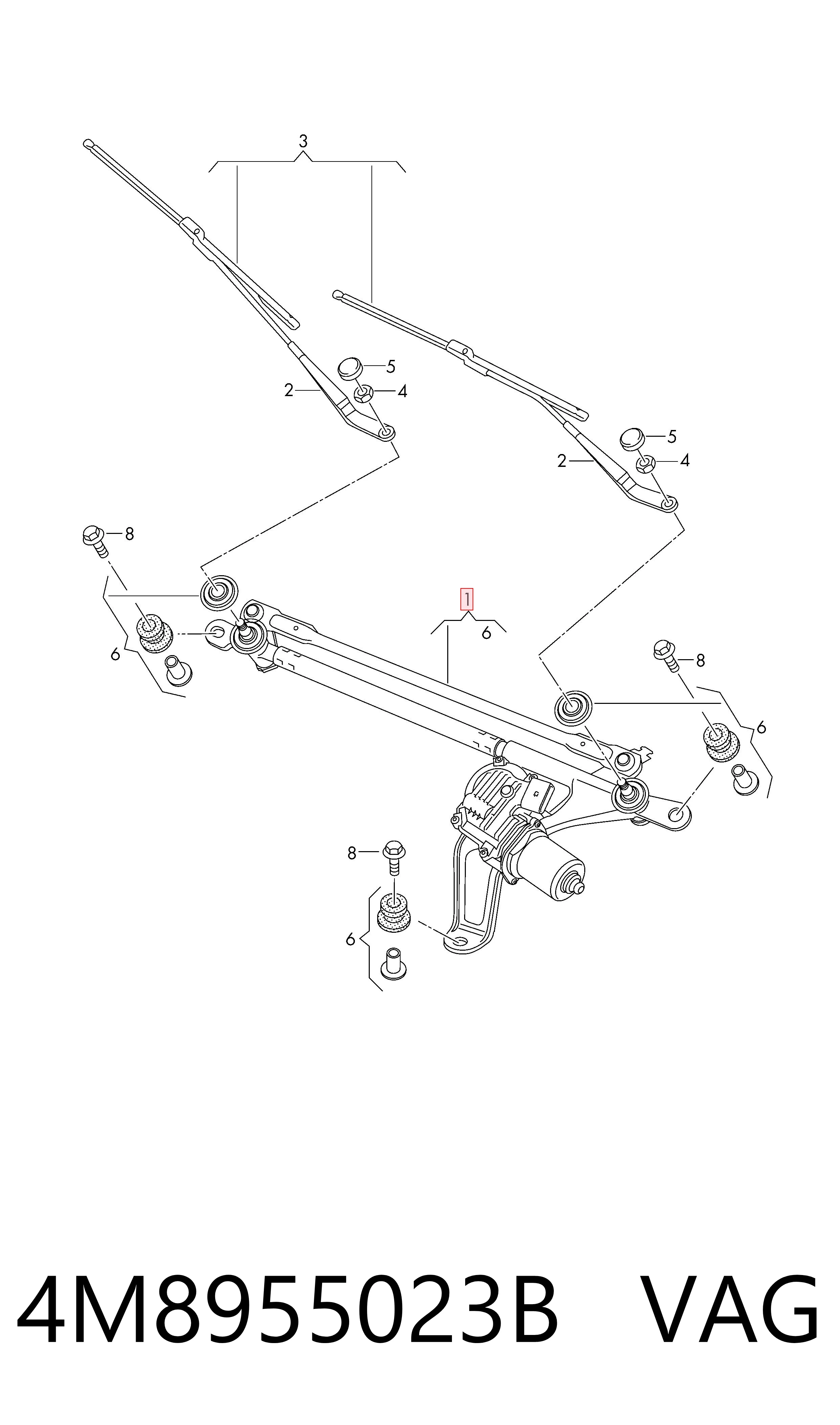Comprar Trapezio del limpiaparabrisas Audi Q7  4MB, 4MG, 4MQ a bajo precio