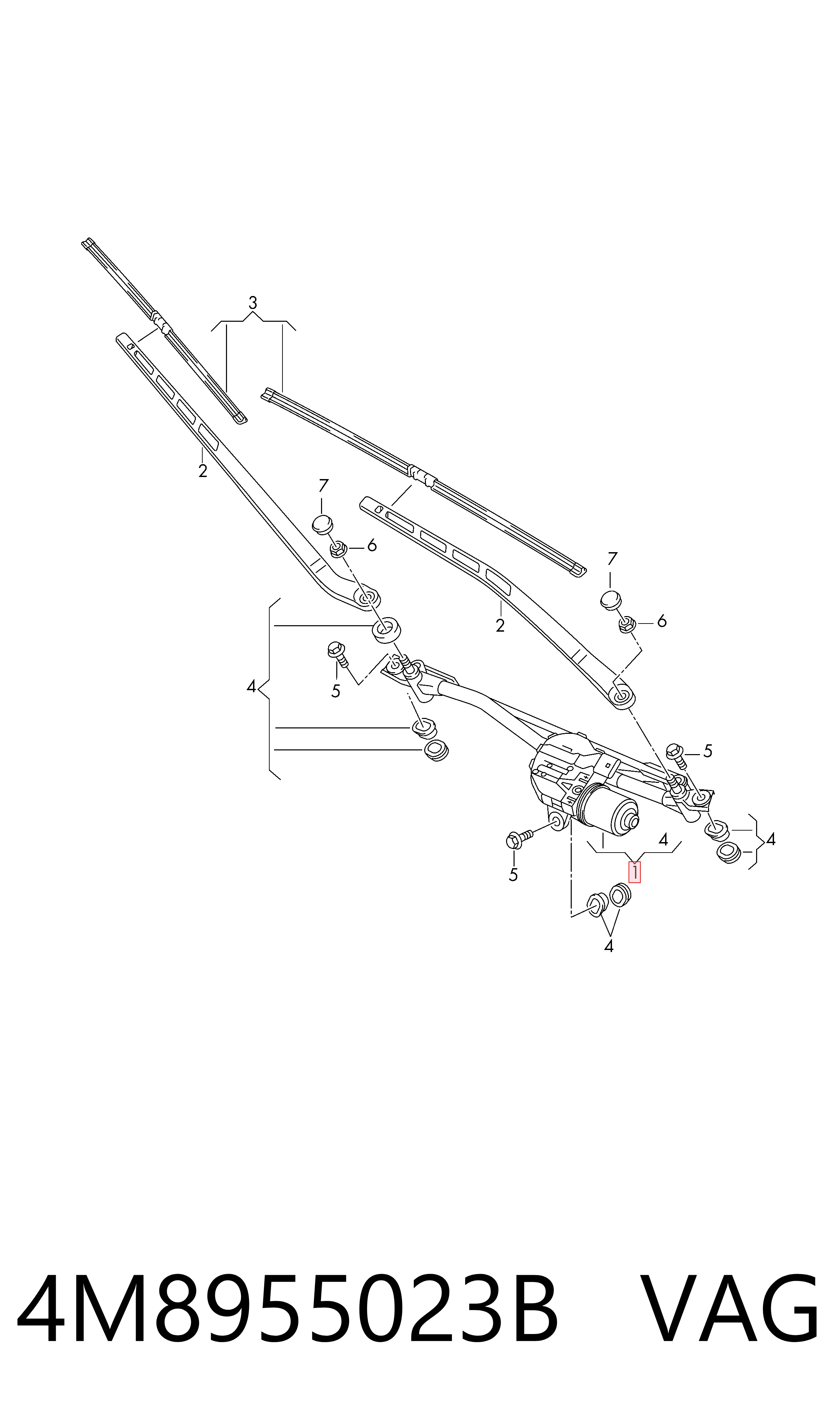 Trapezio del limpiaparabrisas Audi Q7 SUV (4MB, 4MG, 4MQ) (2015 - 2026) precio, desde 107,45 EUR