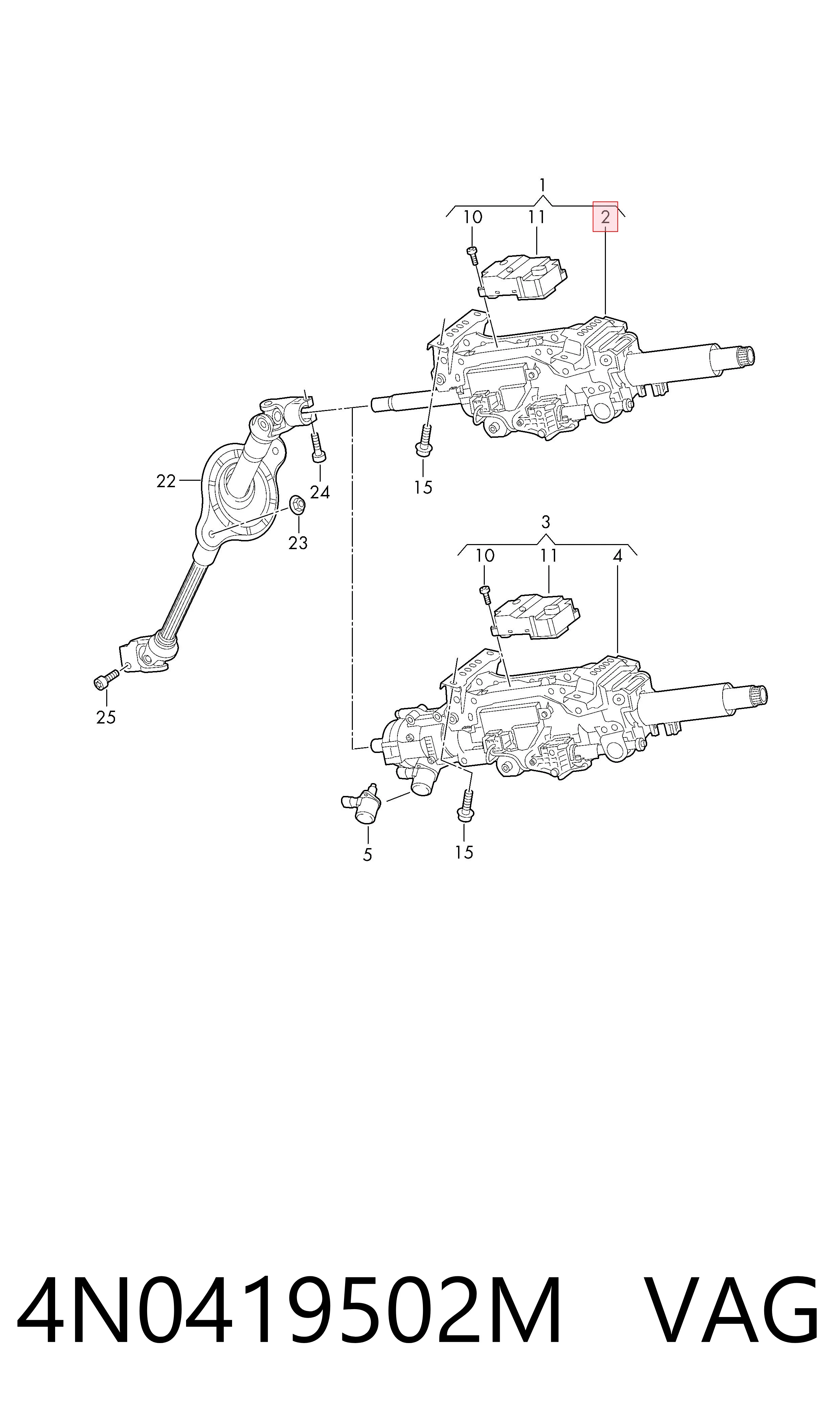 Columna dirección para Audi A6 4A5