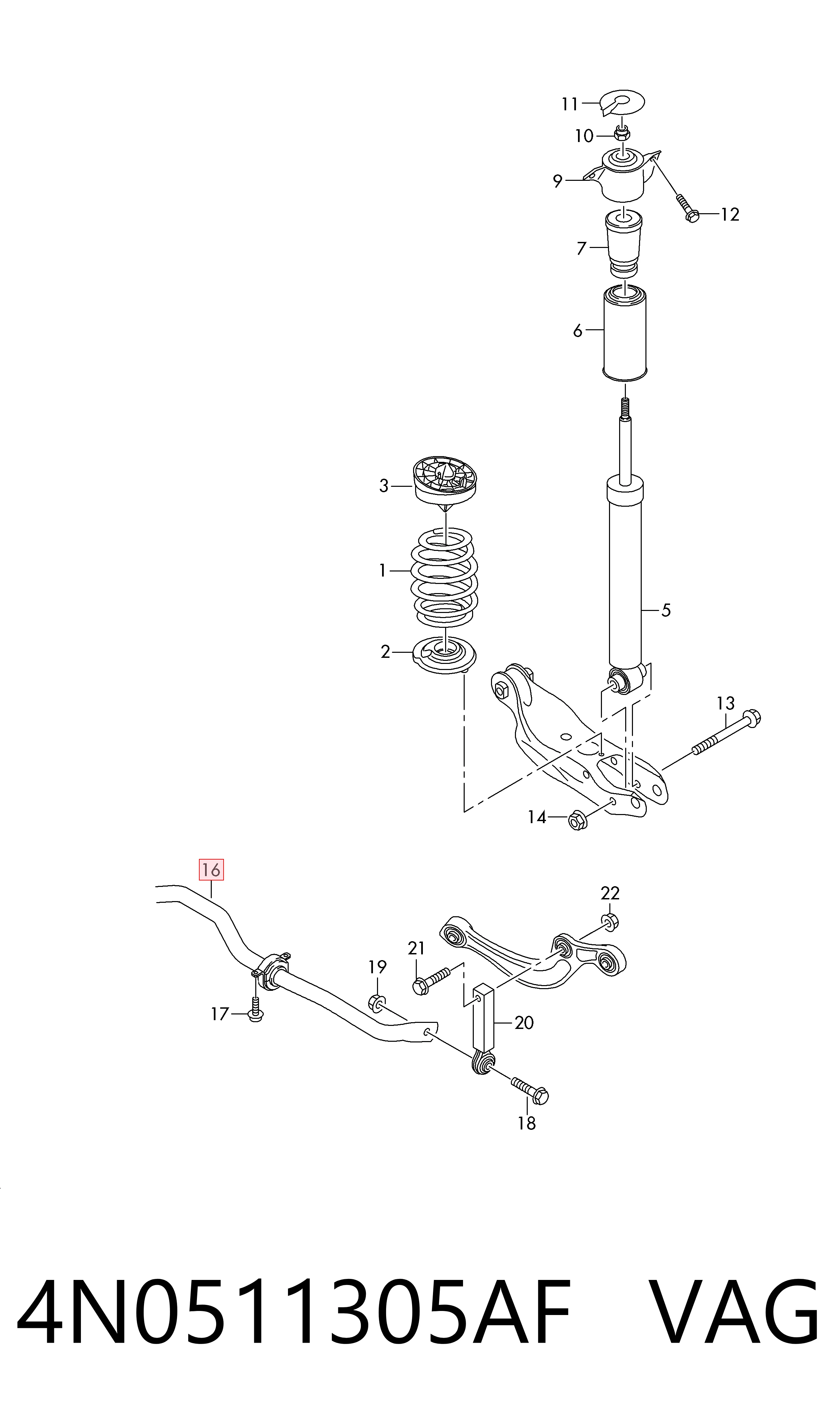 Comprar Estabilizador trasero Audi A6  4A5 a bajo precio