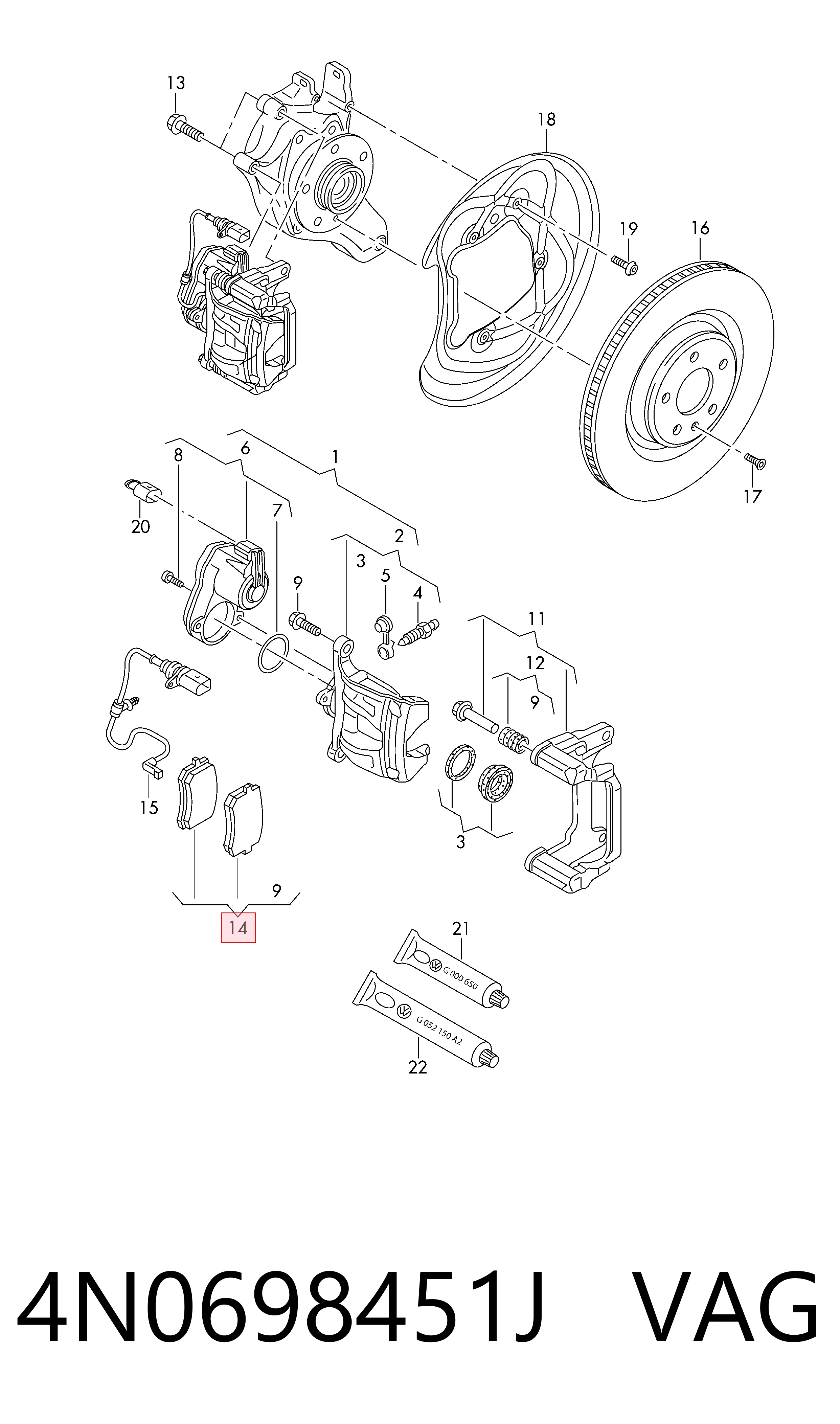 Pastillas freno traseras Audi A6  (2018-2025)
