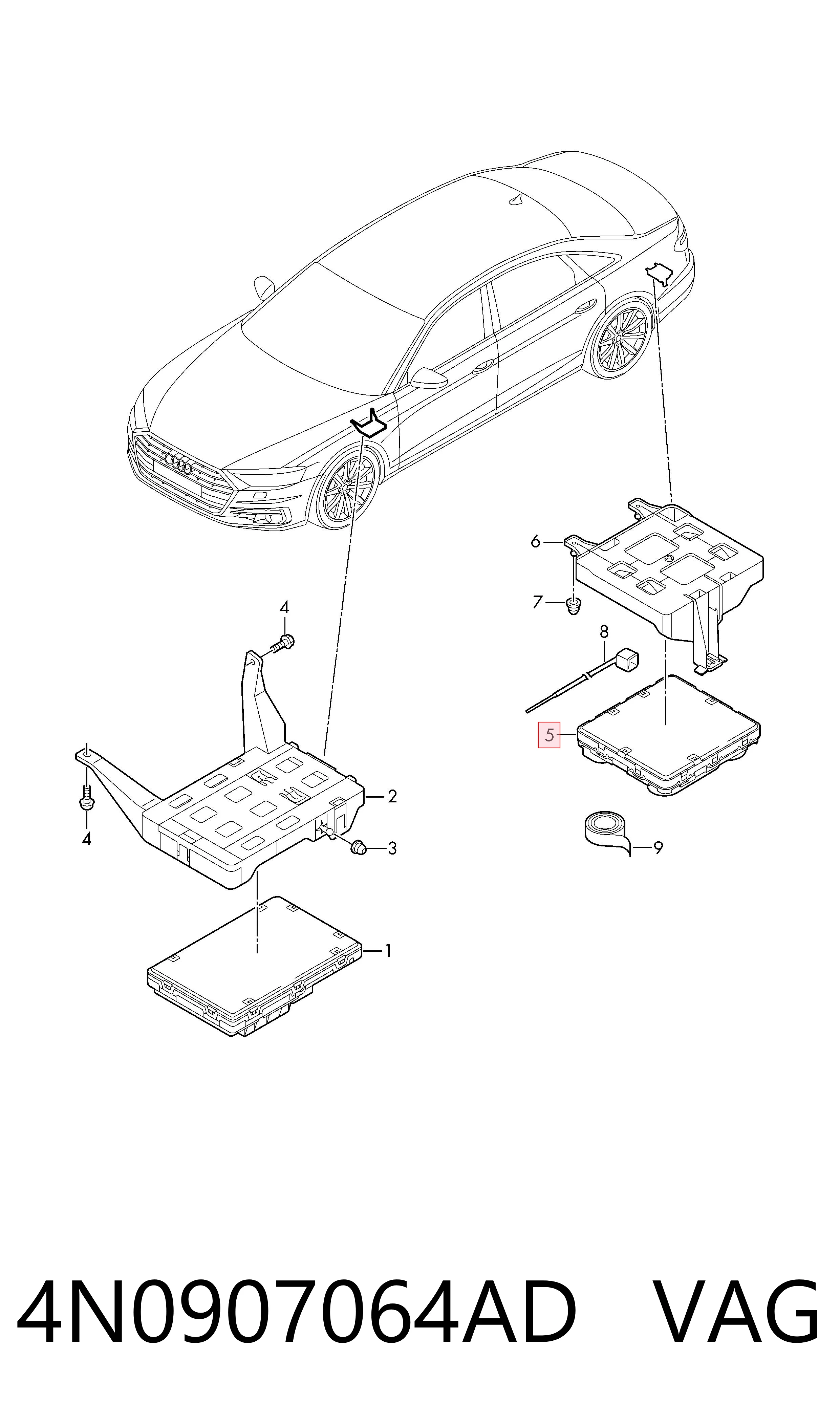 Módulo de confort para Audi Q5  FYB, FYG