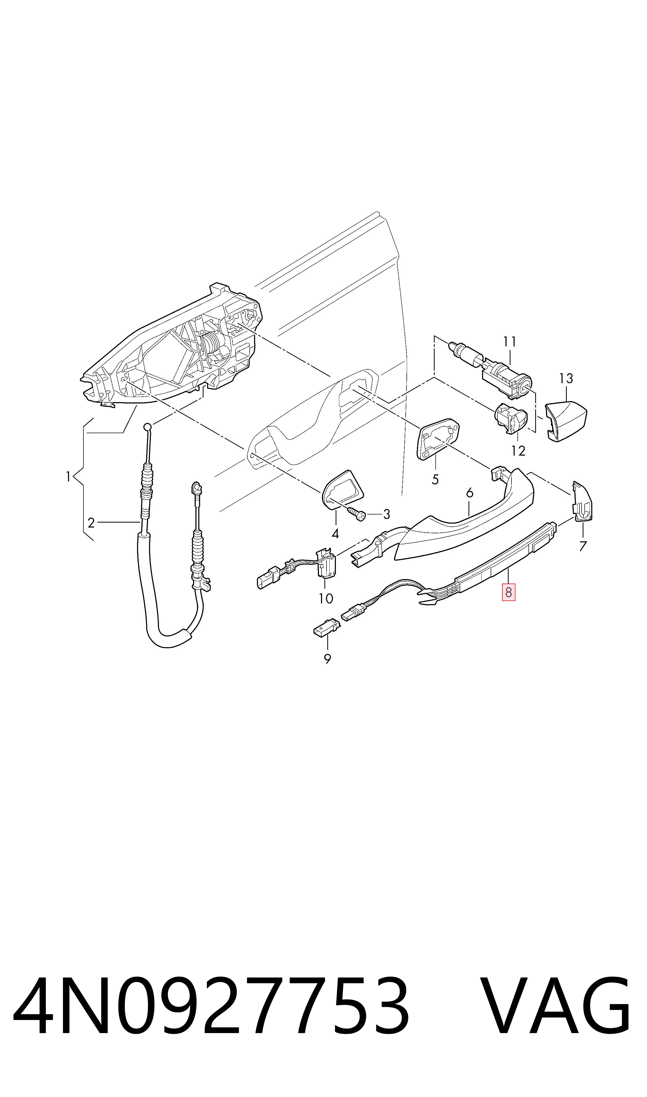 4N0927753 VAG Interruptor de puerta