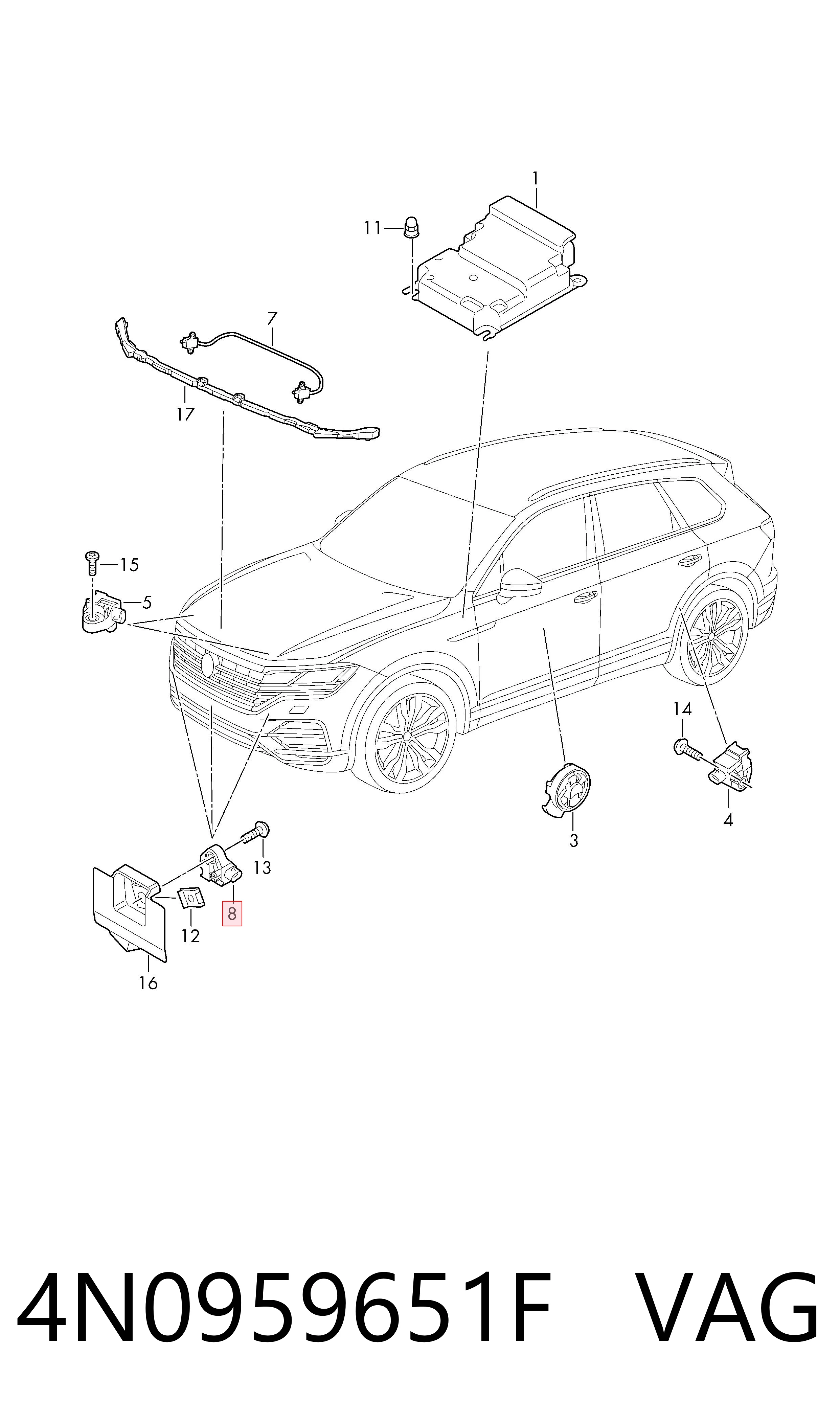 Sensor de airbag delantero VAG 4N0959651F precio, desde 132,50 EUR