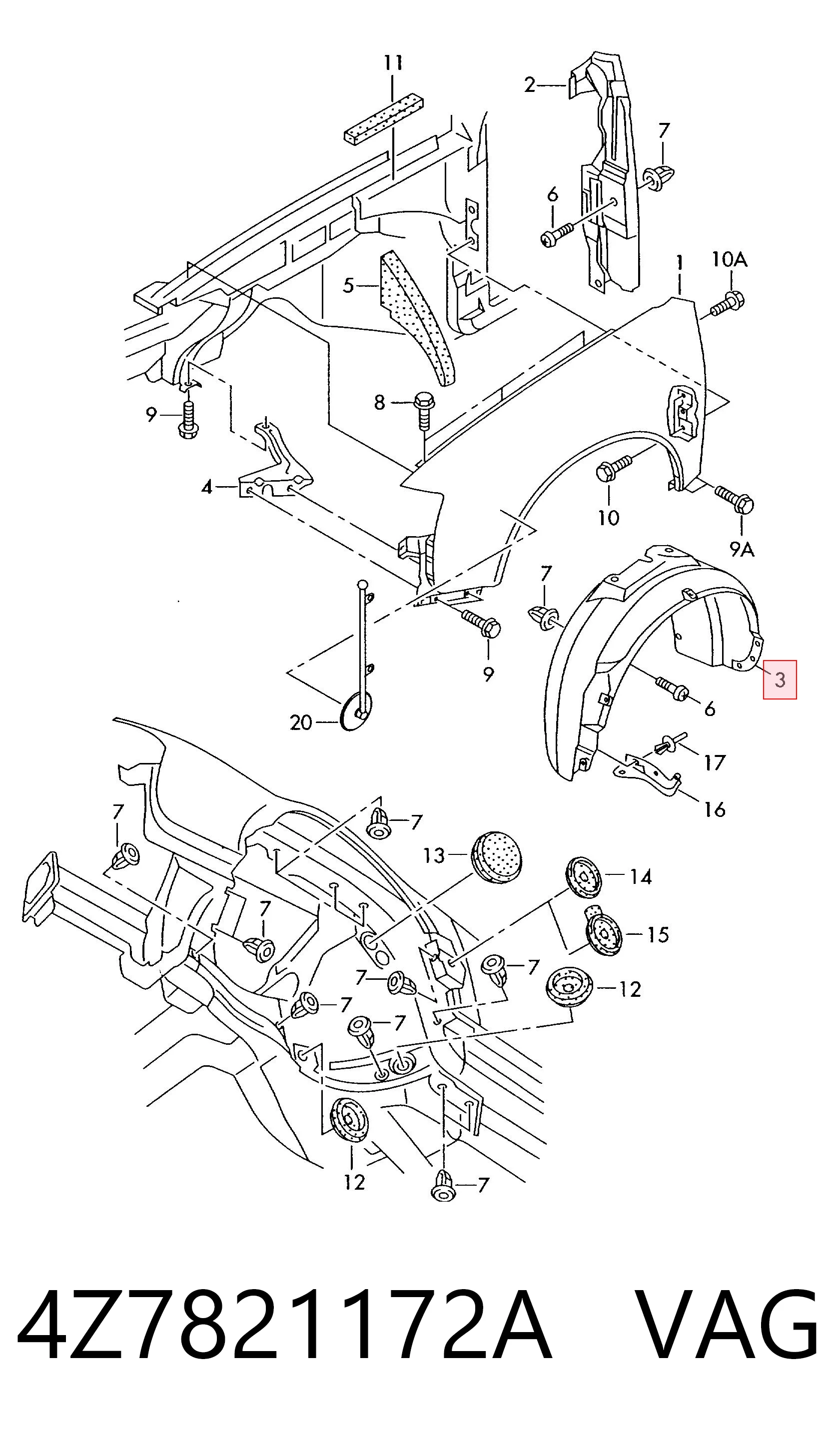 Comprar Paso de rueda delantero derecho Audi A6  4BH a bajo precio