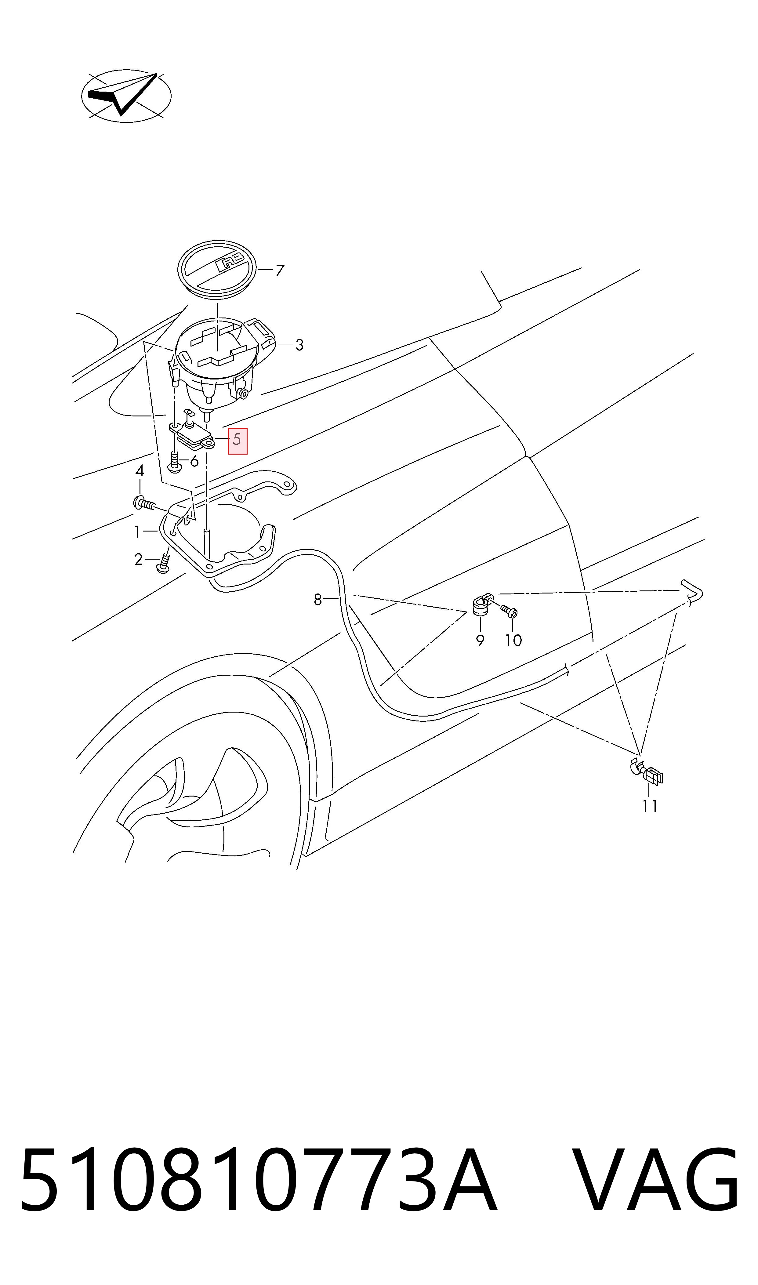 510810773A VAG Motor apertura de tapa combustible