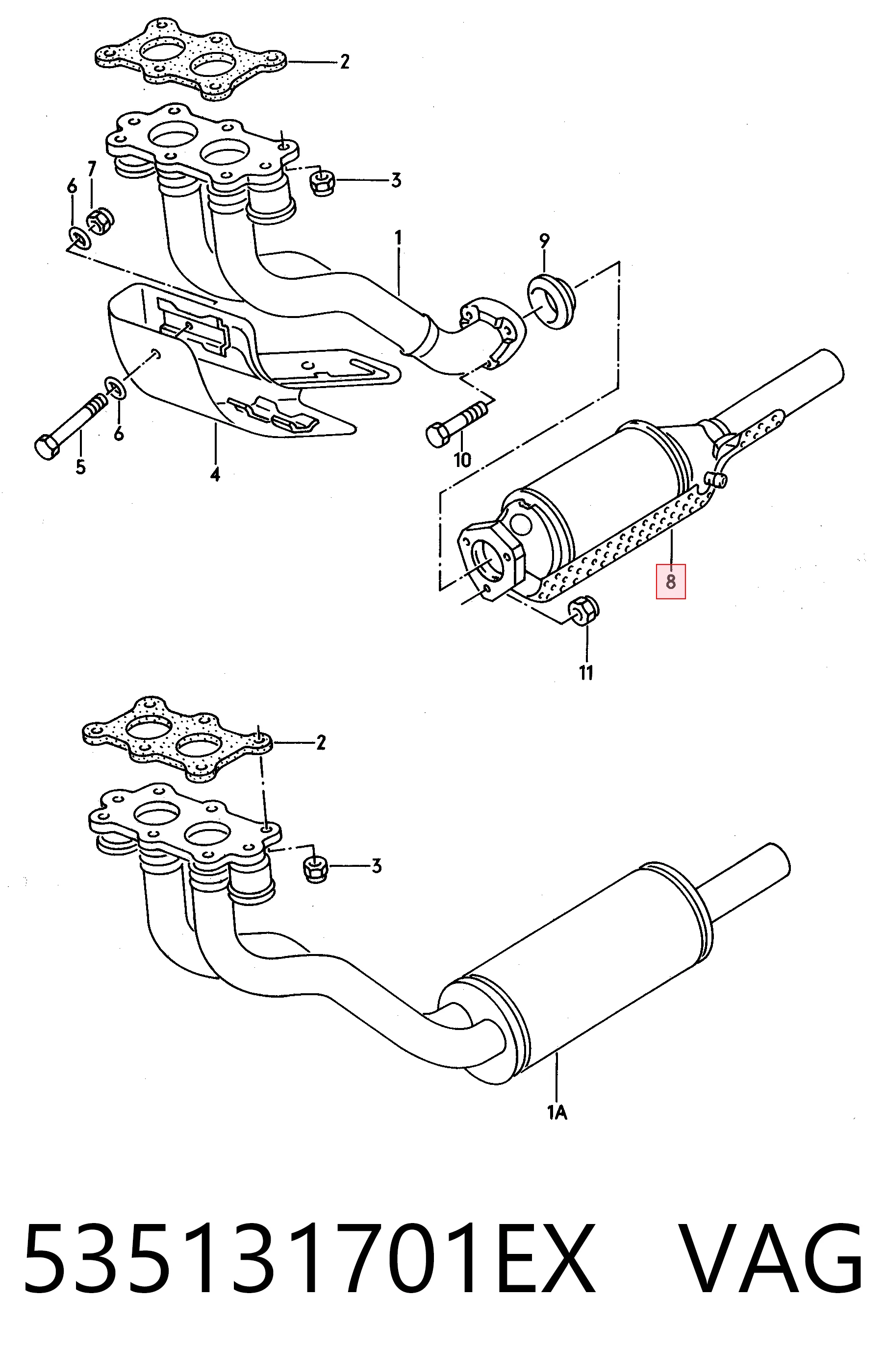 Convertidor catalítico para Volkswagen Golf II (19E, 1G1)