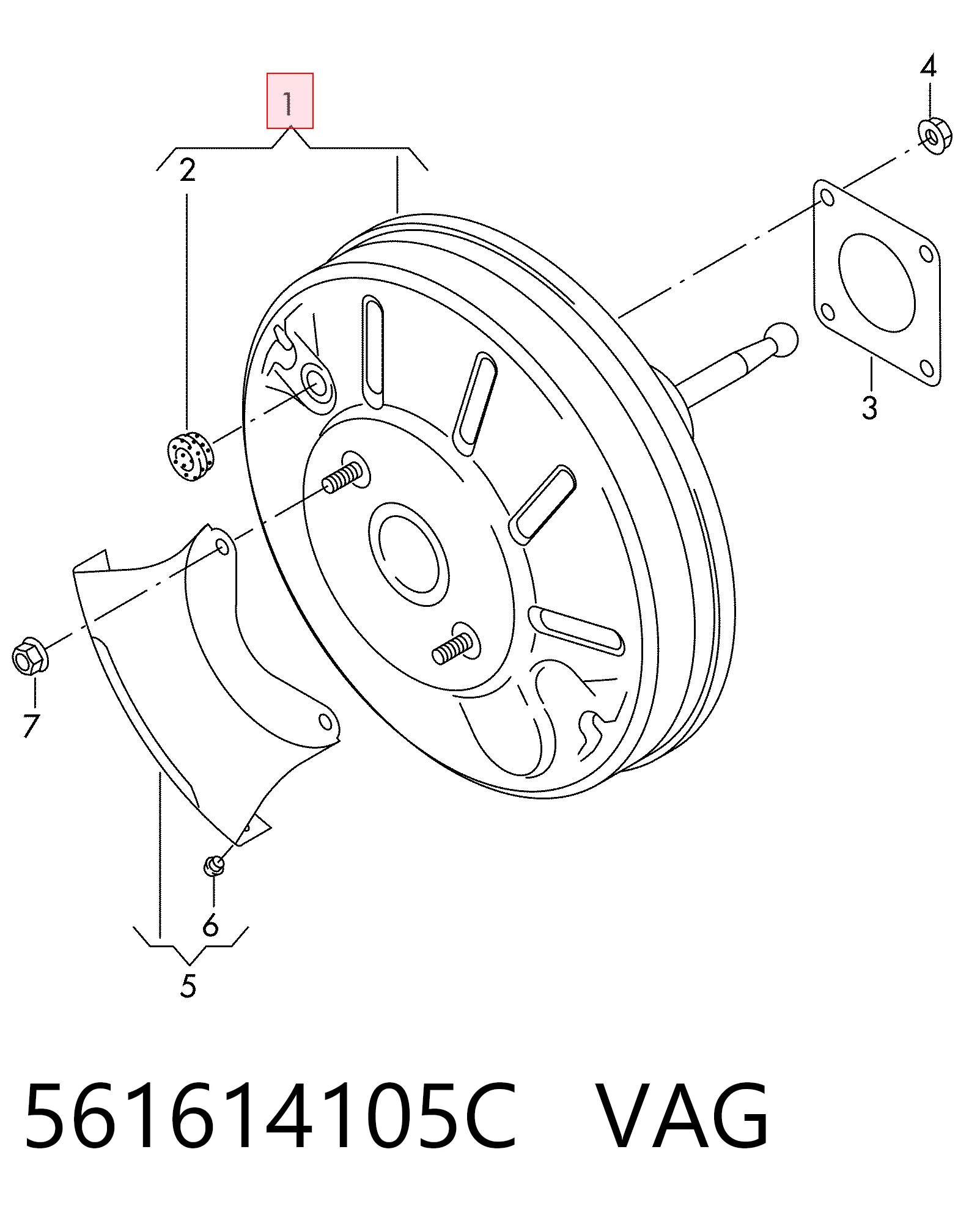 Servofreno 561614105C VAG