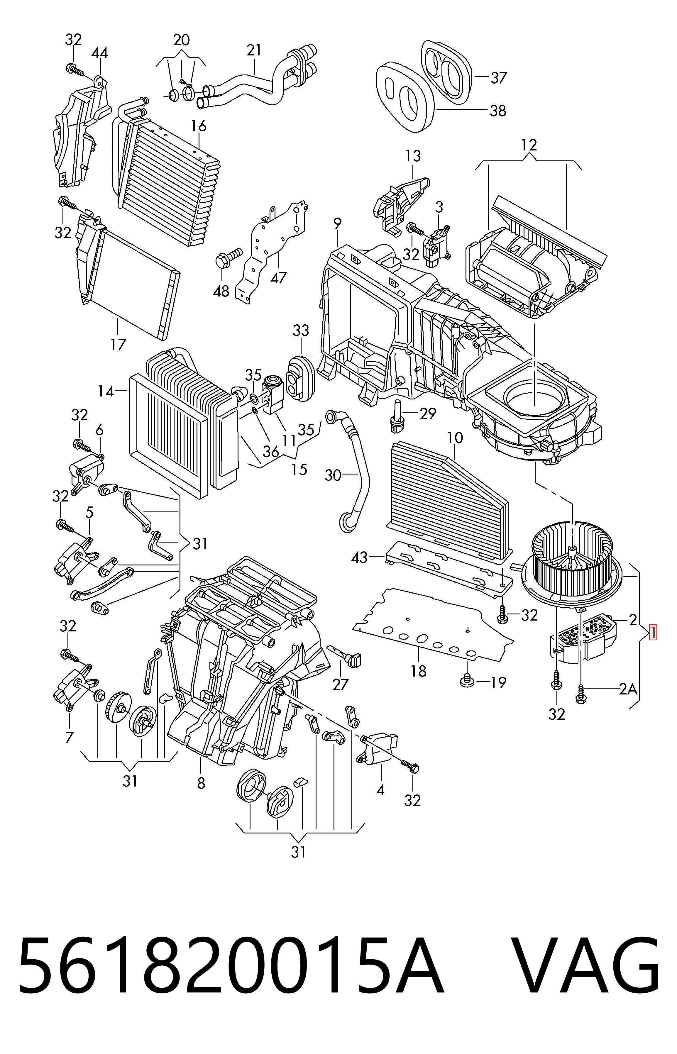 561820015A VAG Ventilador de habitáculo