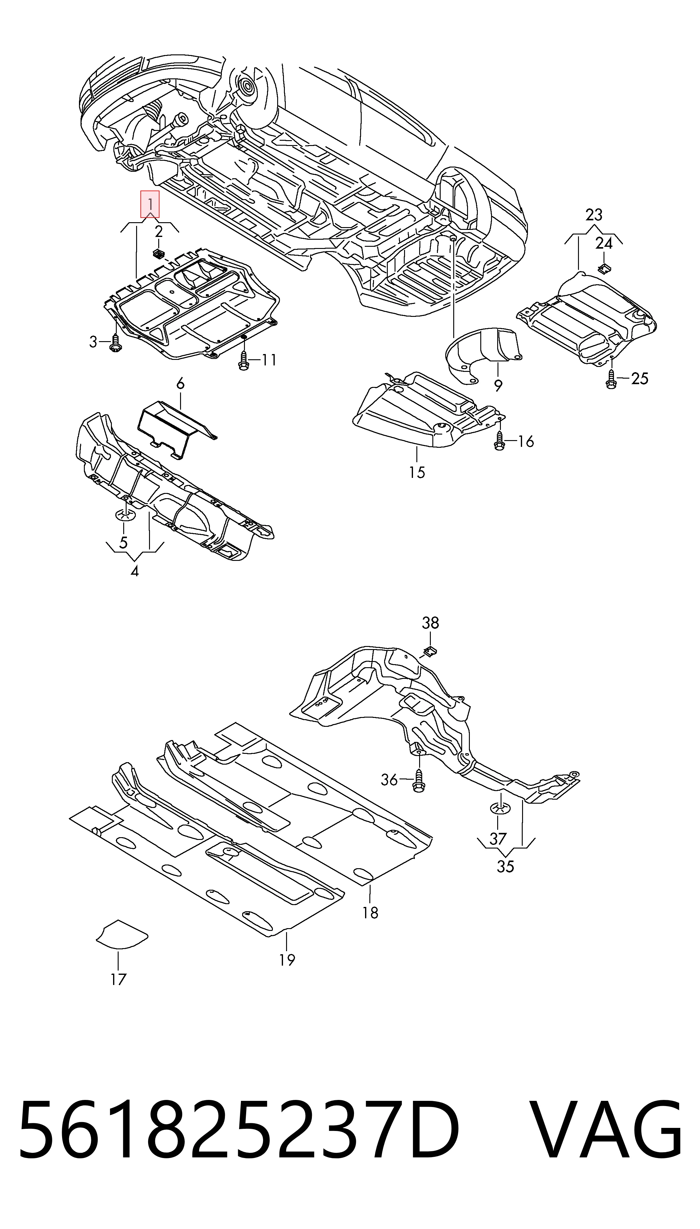 561825237D VAG Protección de cárter