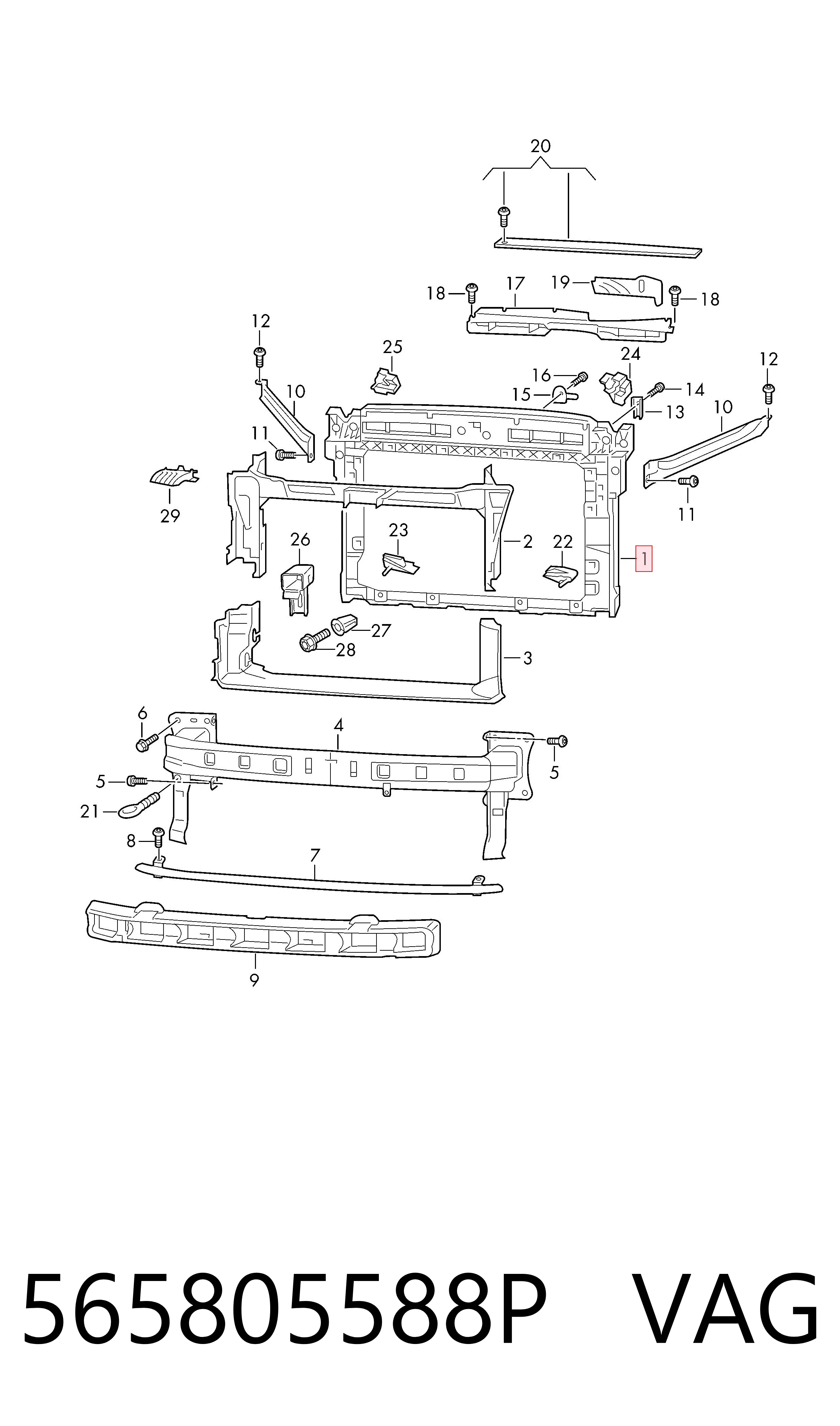 Comprar Panel de soporte del radiador y montaje de faros Skoda Kodiaq  NS6, NS7, NV7 a bajo precio