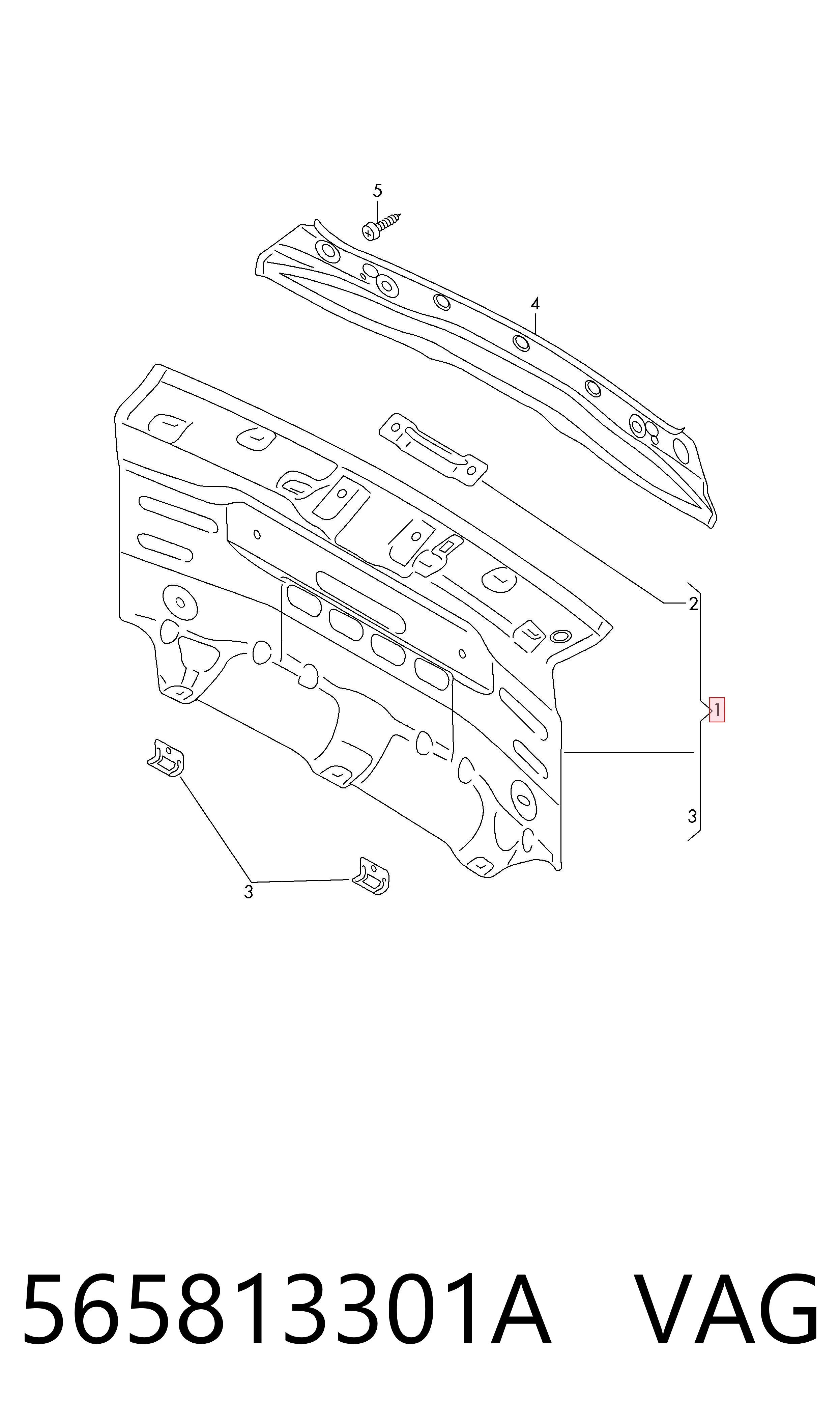 565813301A VAG Panel trasero del maletero