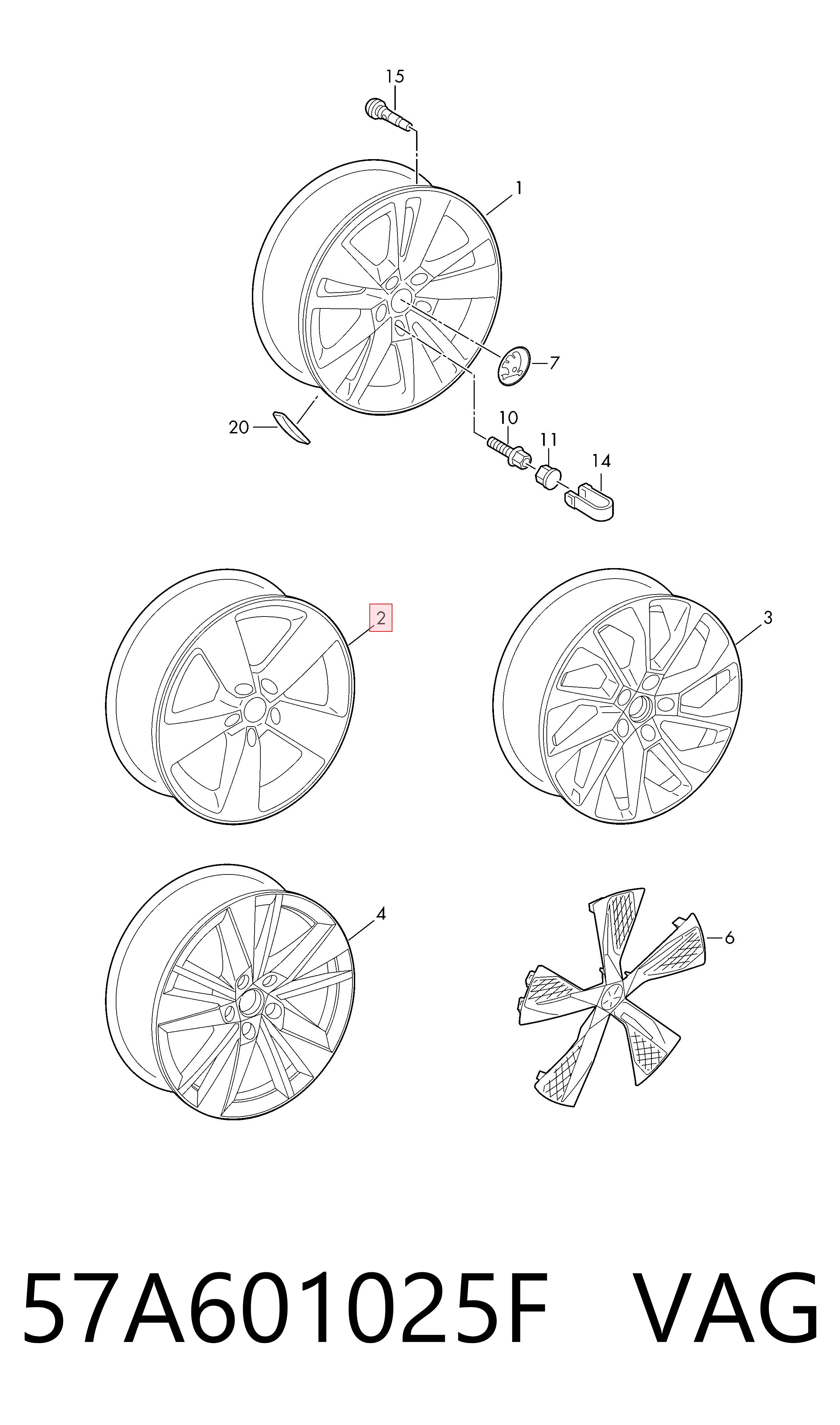 57A601025F VAG Aros
