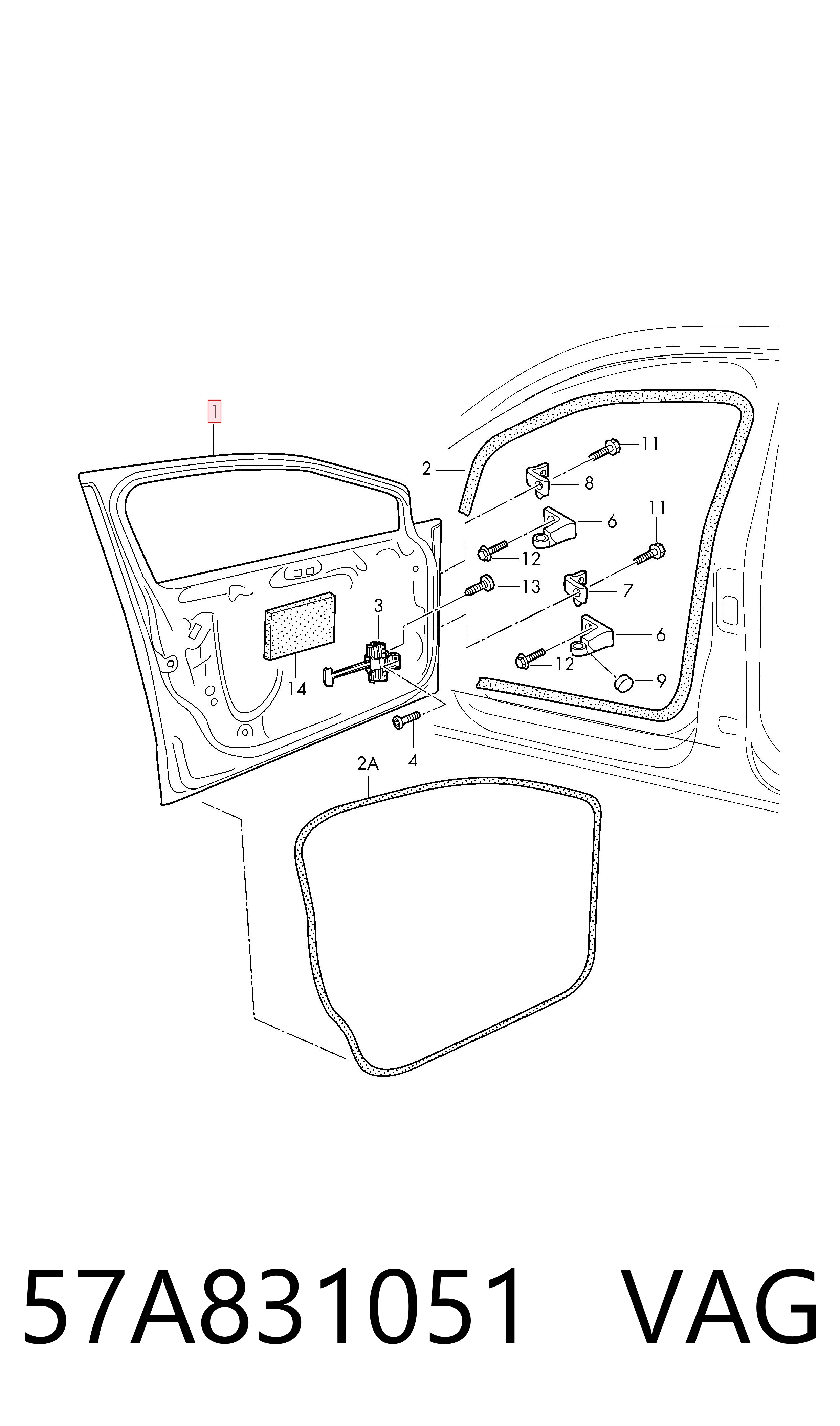 57A831051 VAG Puerta delantera