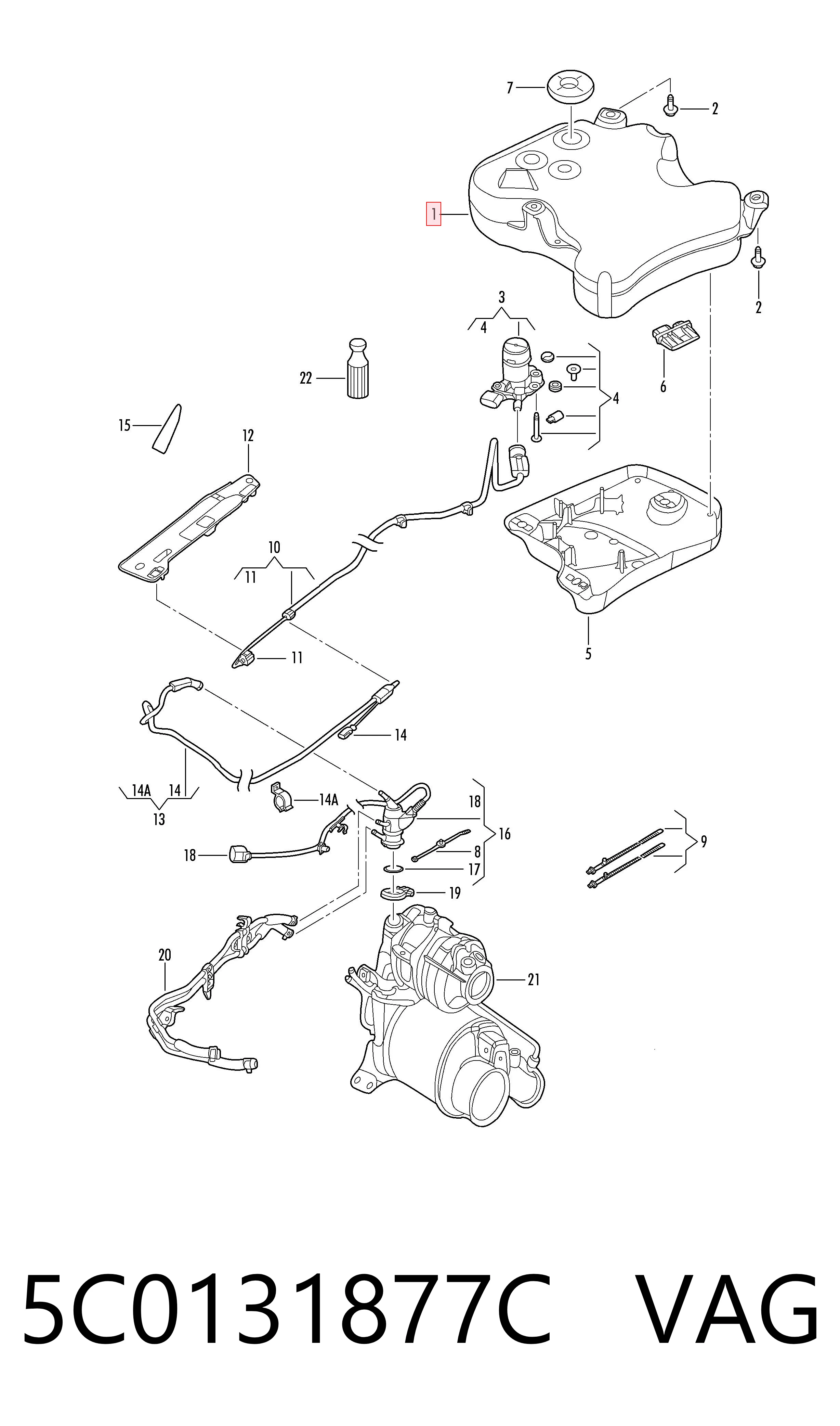 Comprar Depósito de AdBlue Volkswagen Jetta IV 162, 163, AV3, AV2, AY2, AY3 a bajo precio