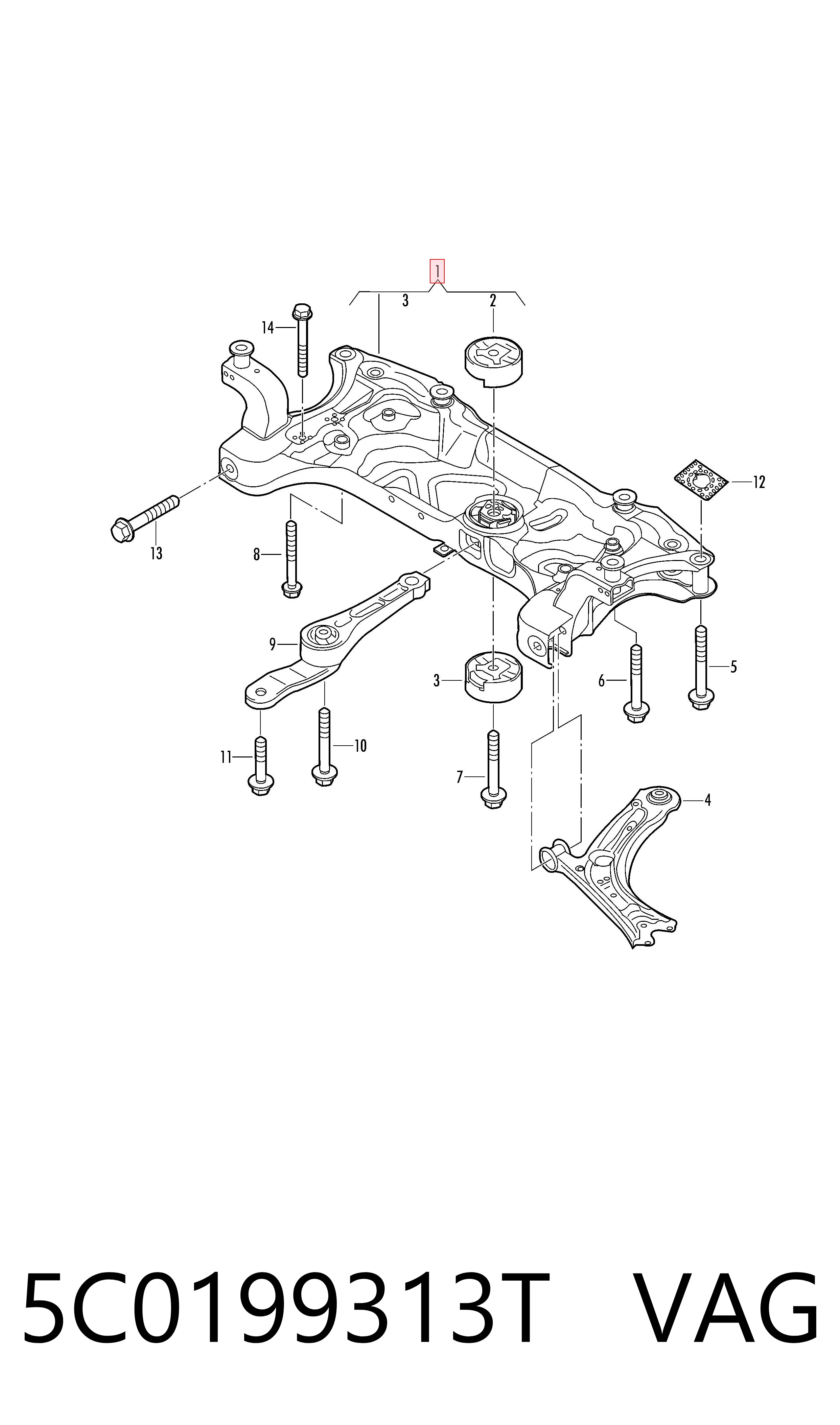 Comprar Subchasis delantero soporte motor Volkswagen Jetta IV 162, 163, AV3, AV2, AY2, AY3 a bajo precio
