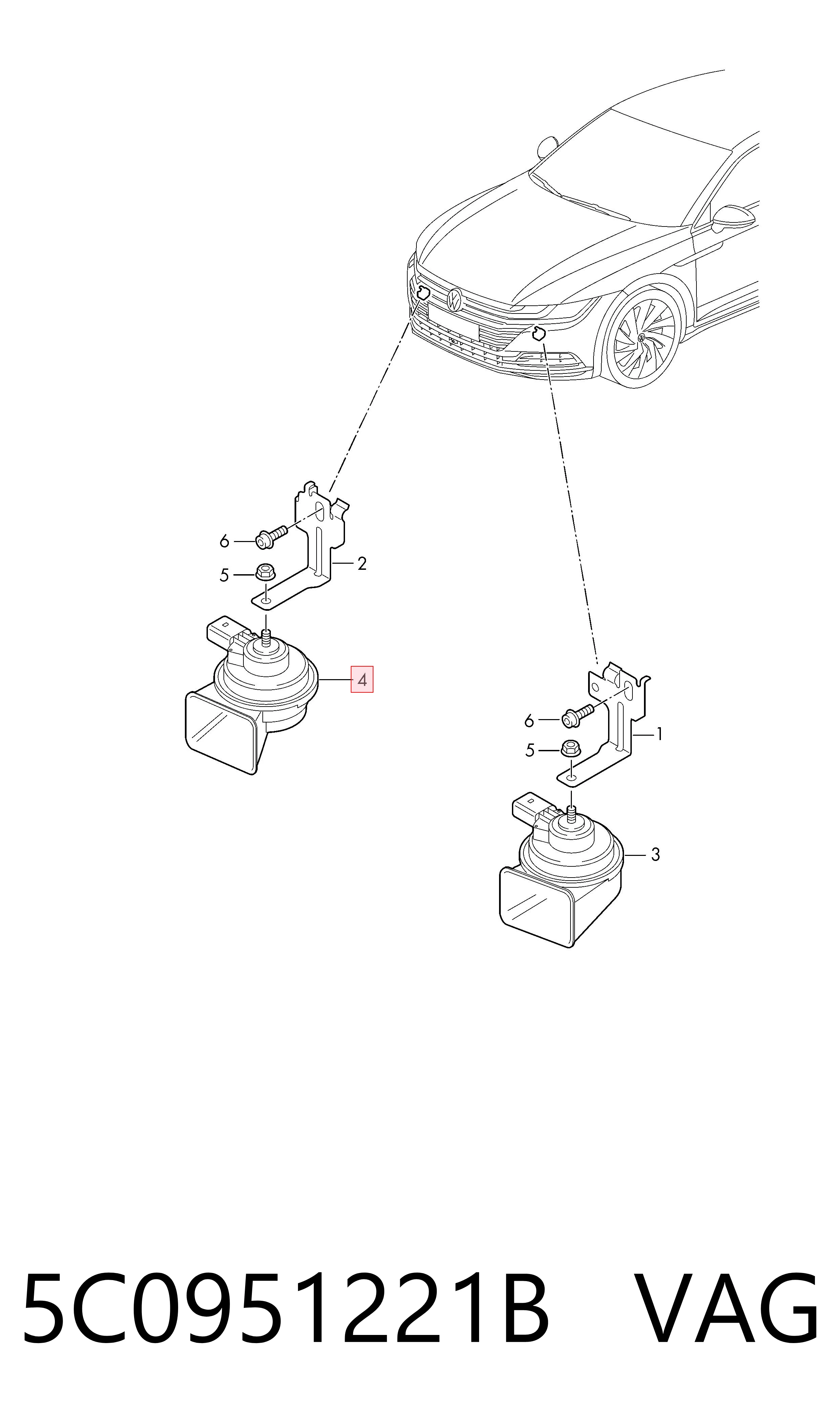 5C0951221B VAG Claxon