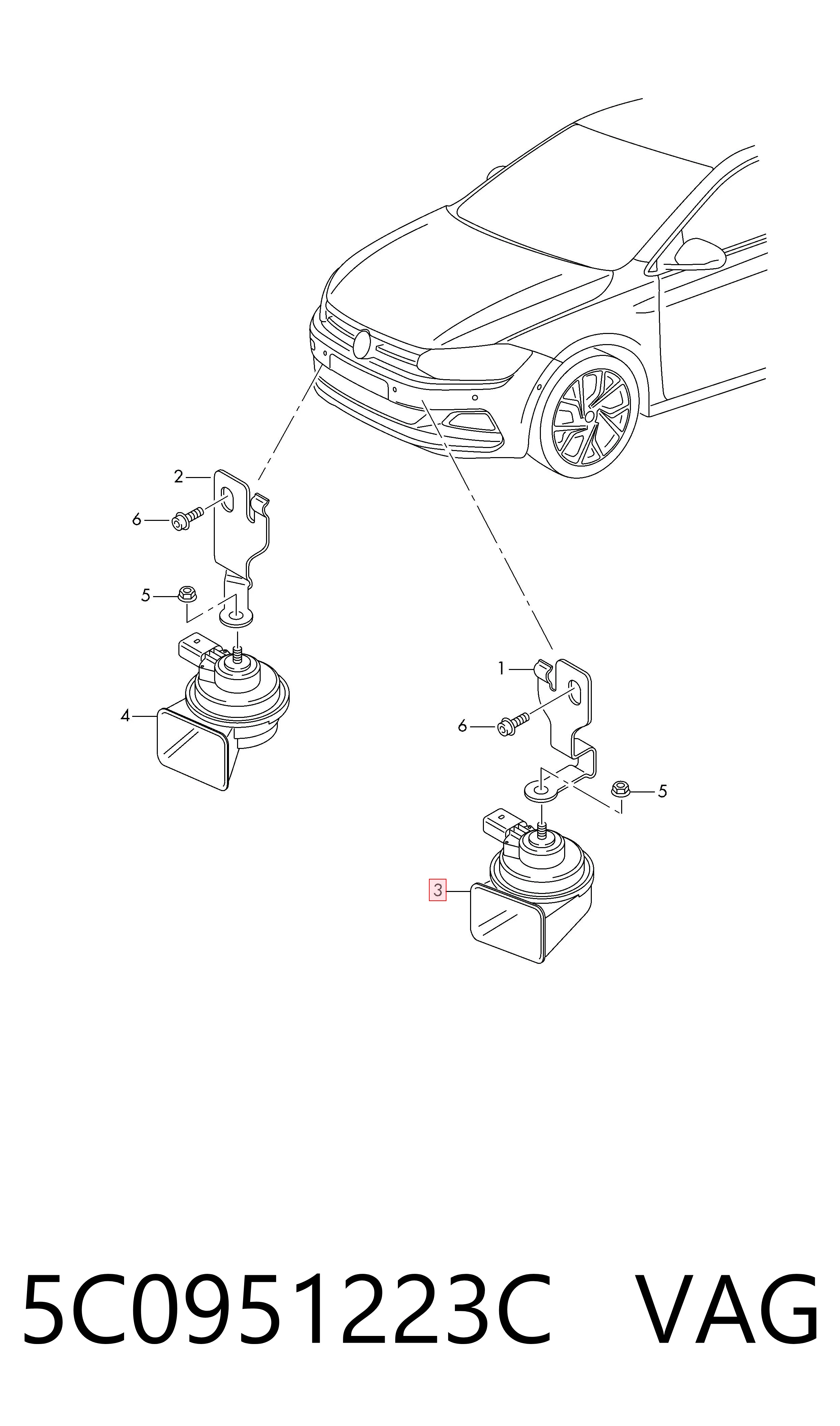 5C0951223C VAG Claxon