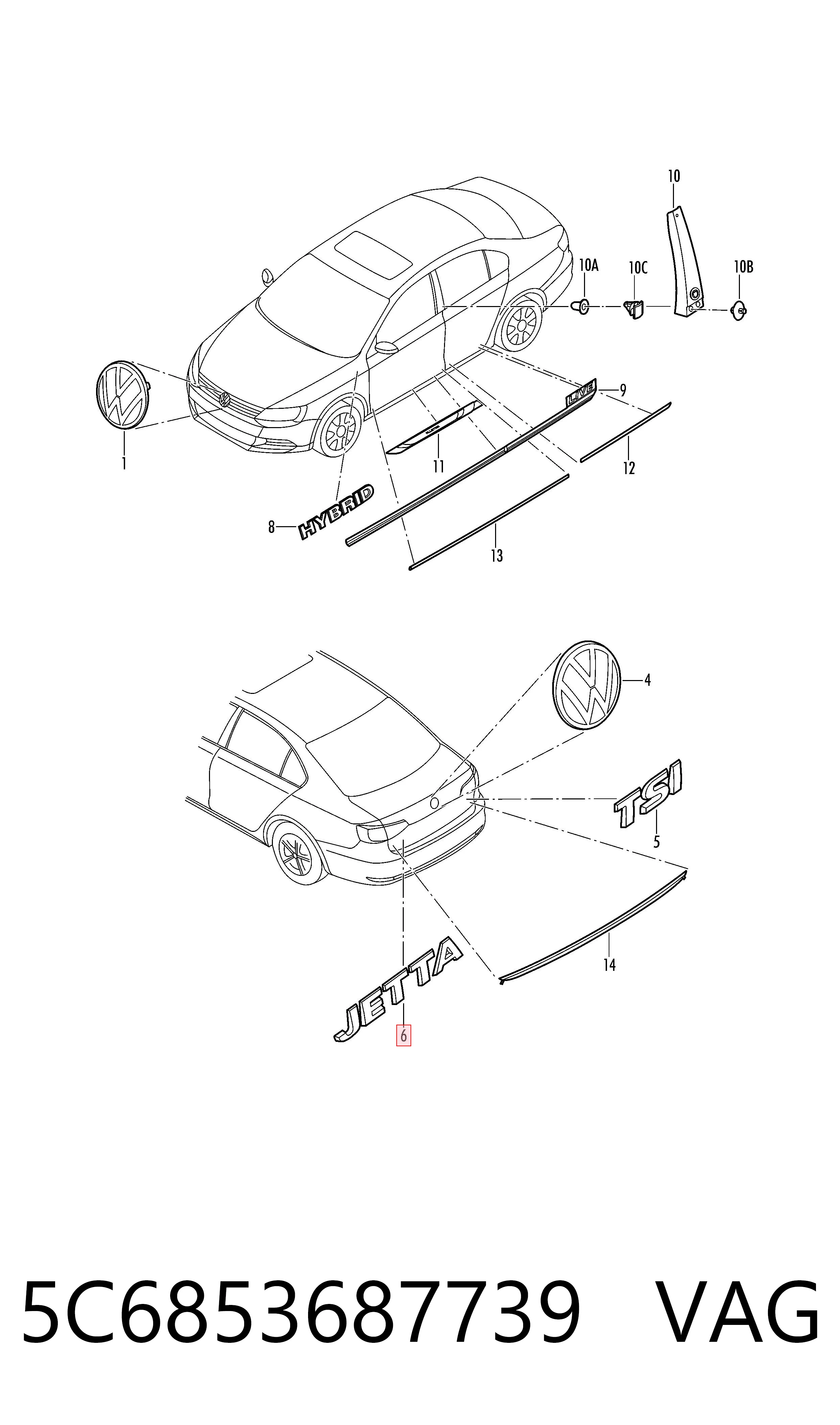 Comprar Emblema Volkswagen Jetta VII BU3, BU4
