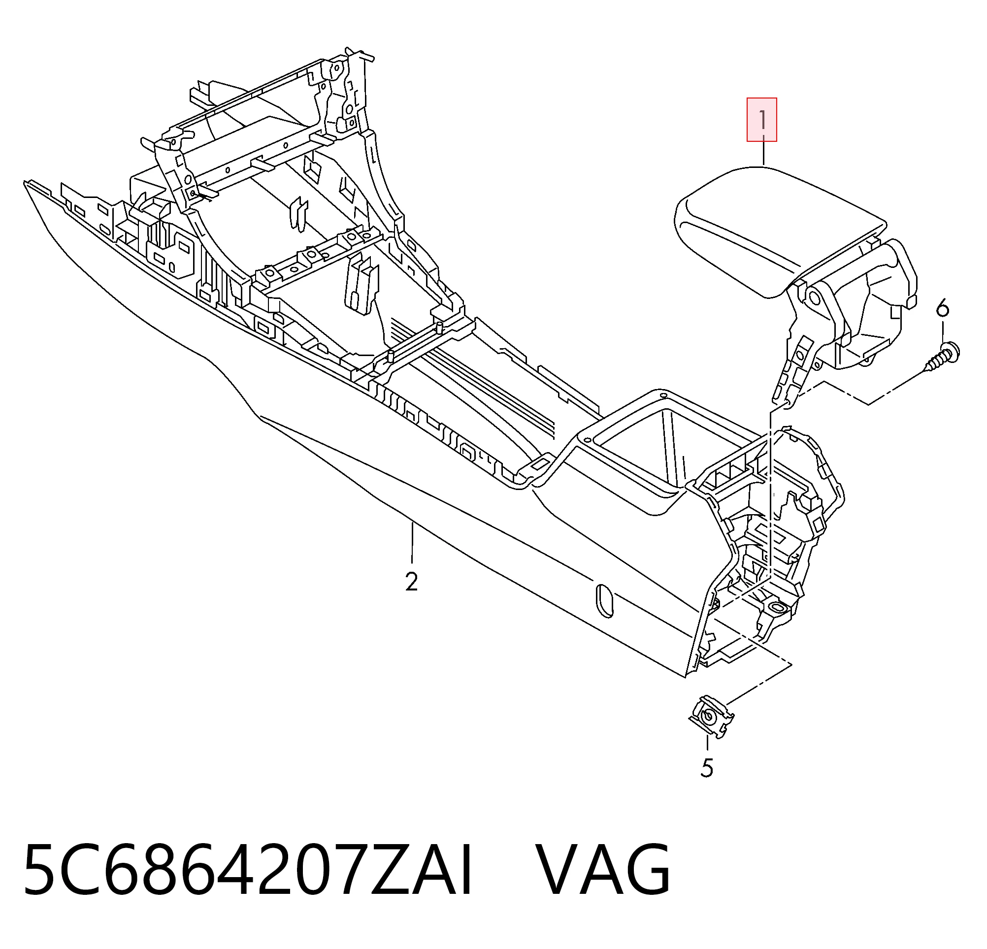 Apoyabrazos de la consola central Volkswagen Jetta VI sedán (162, 163, AV3, AV2, AY2, AY3) (2011 - 2019) precio, desde 66,55 EUR