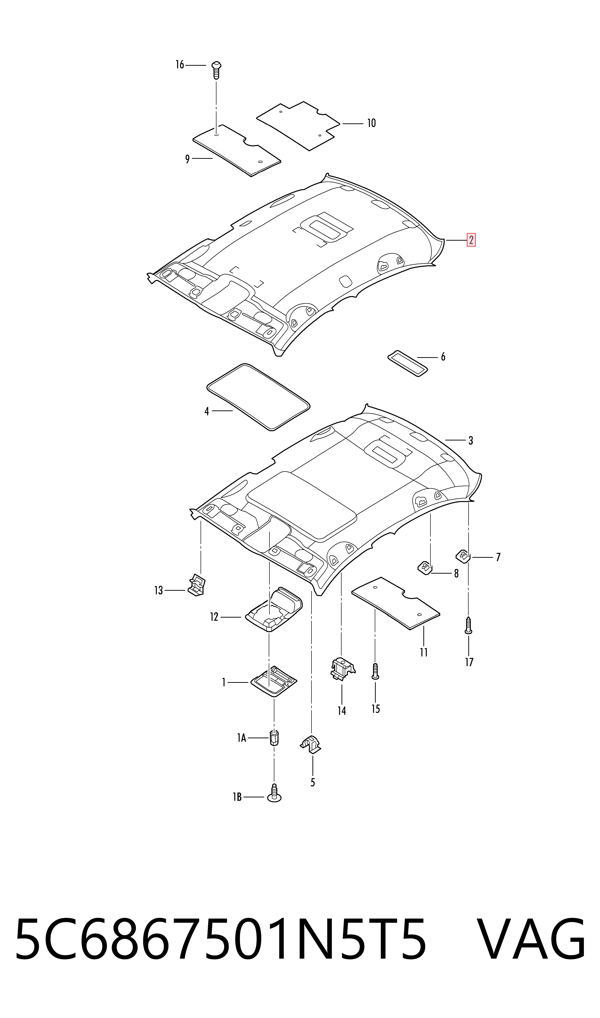 Comprar Guarnecido de techo Volkswagen Jetta IV 162, 163, AV3, AV2, AY2, AY3 a bajo precio