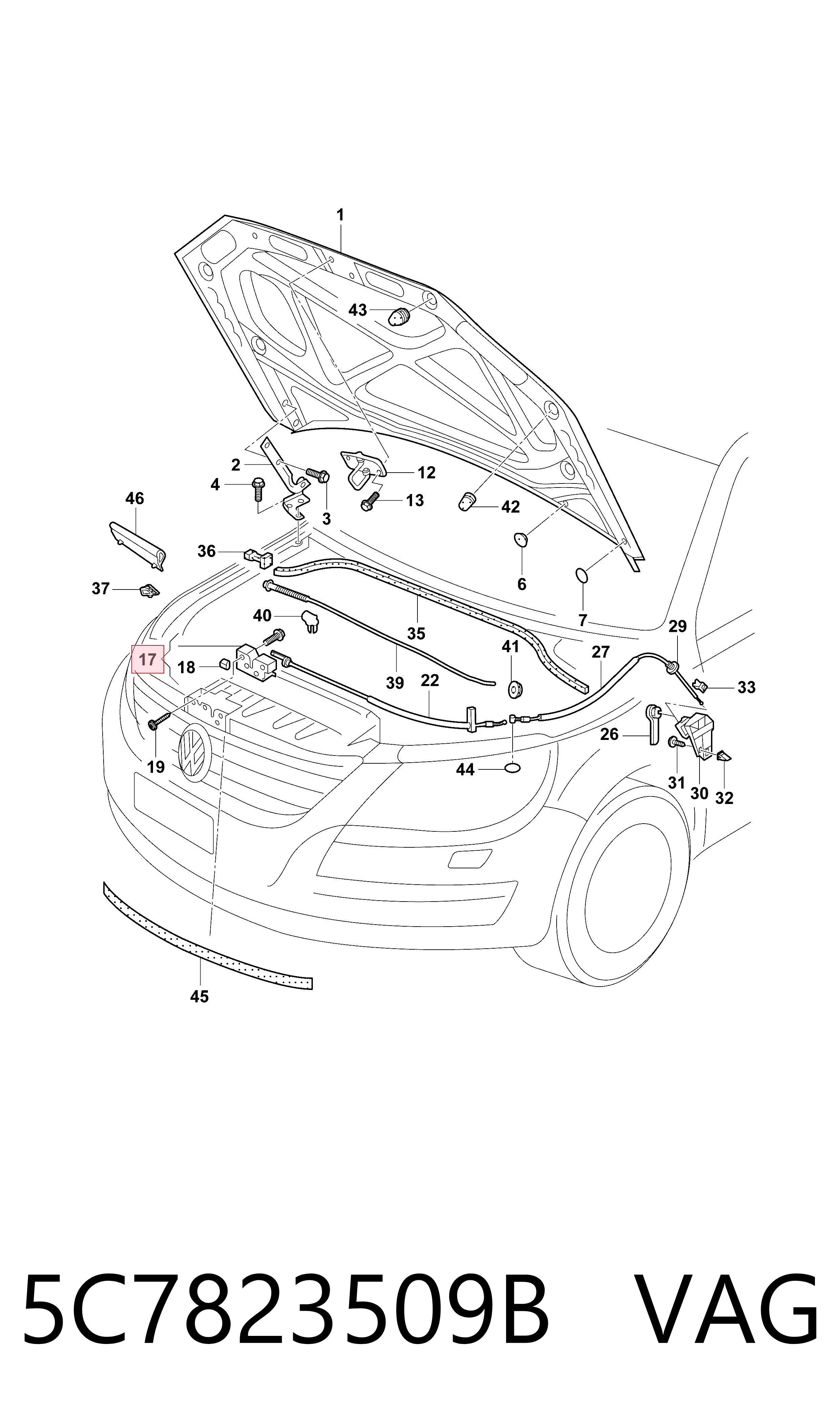 5C7823509B VAG Cerradura de Capot