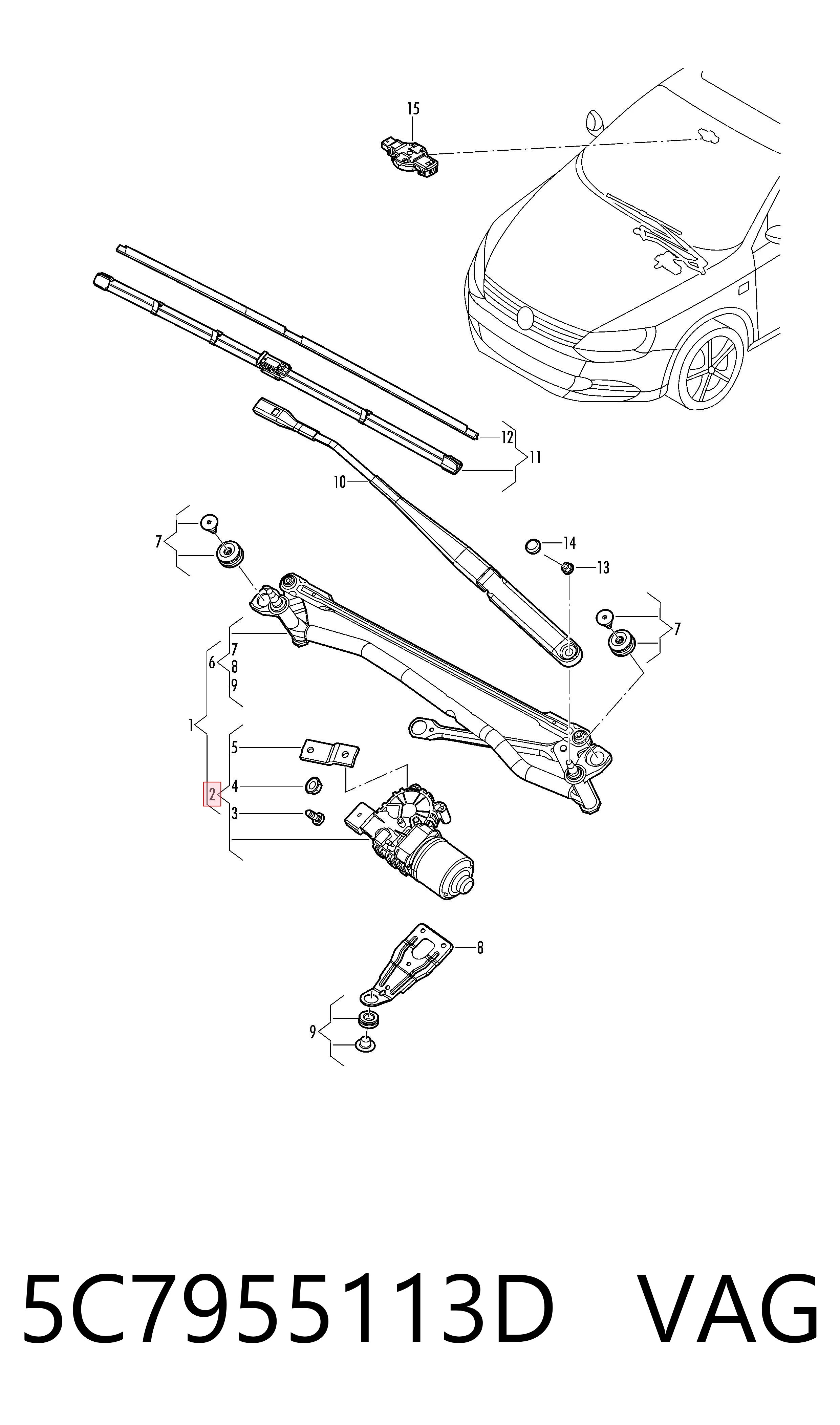 Motor del limpiaparabrisas VAG 5C7955113D precio, desde 59,33 EUR