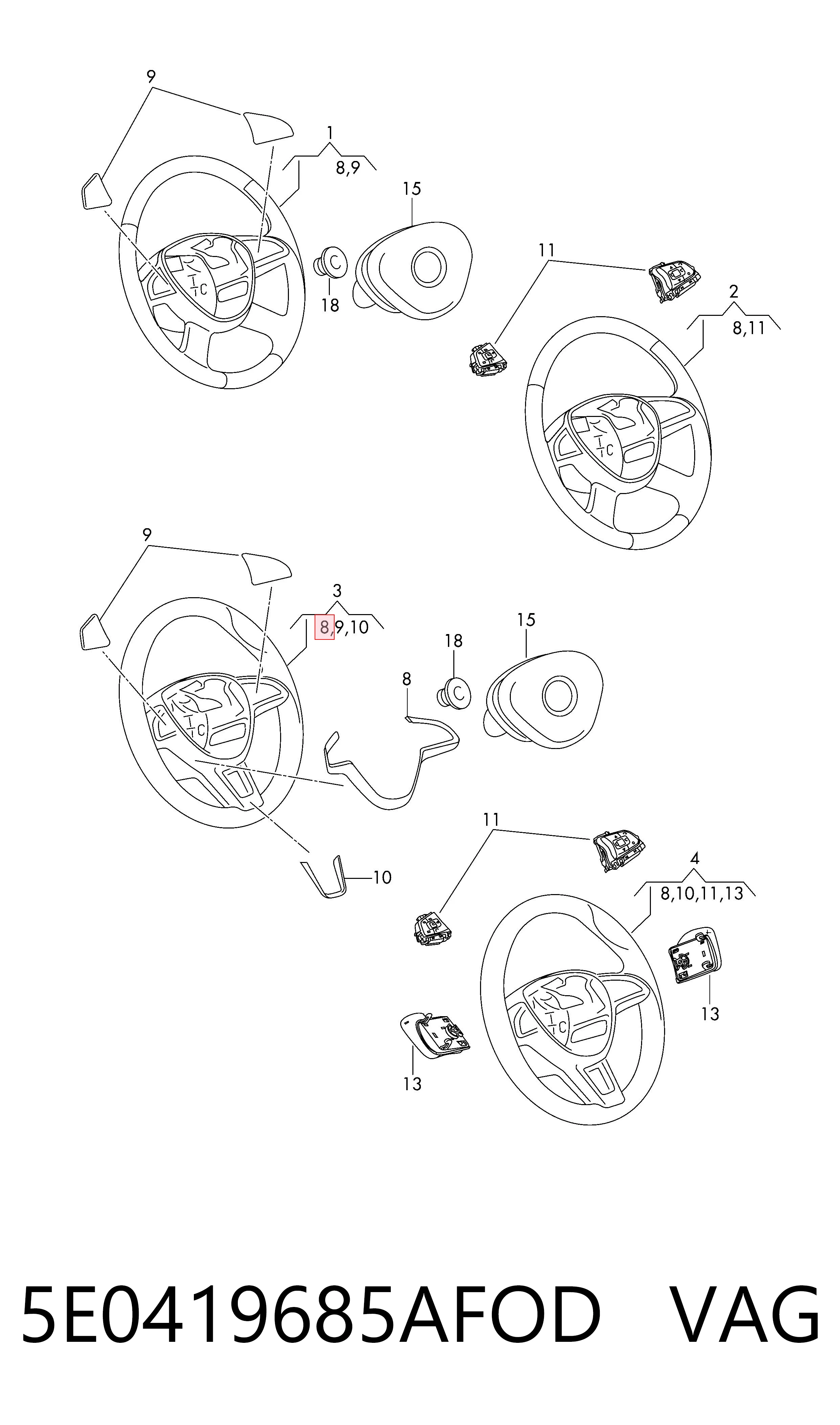 5E0419685AFOD VAG Volante