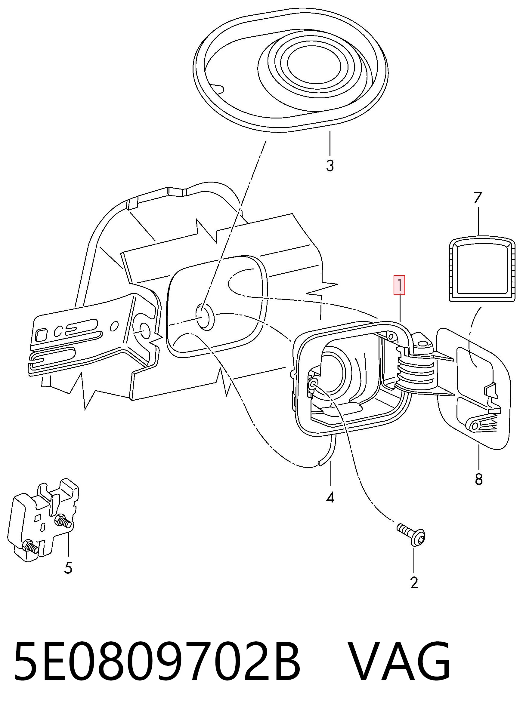 5E0809702B VAG Tapa tanque combustible