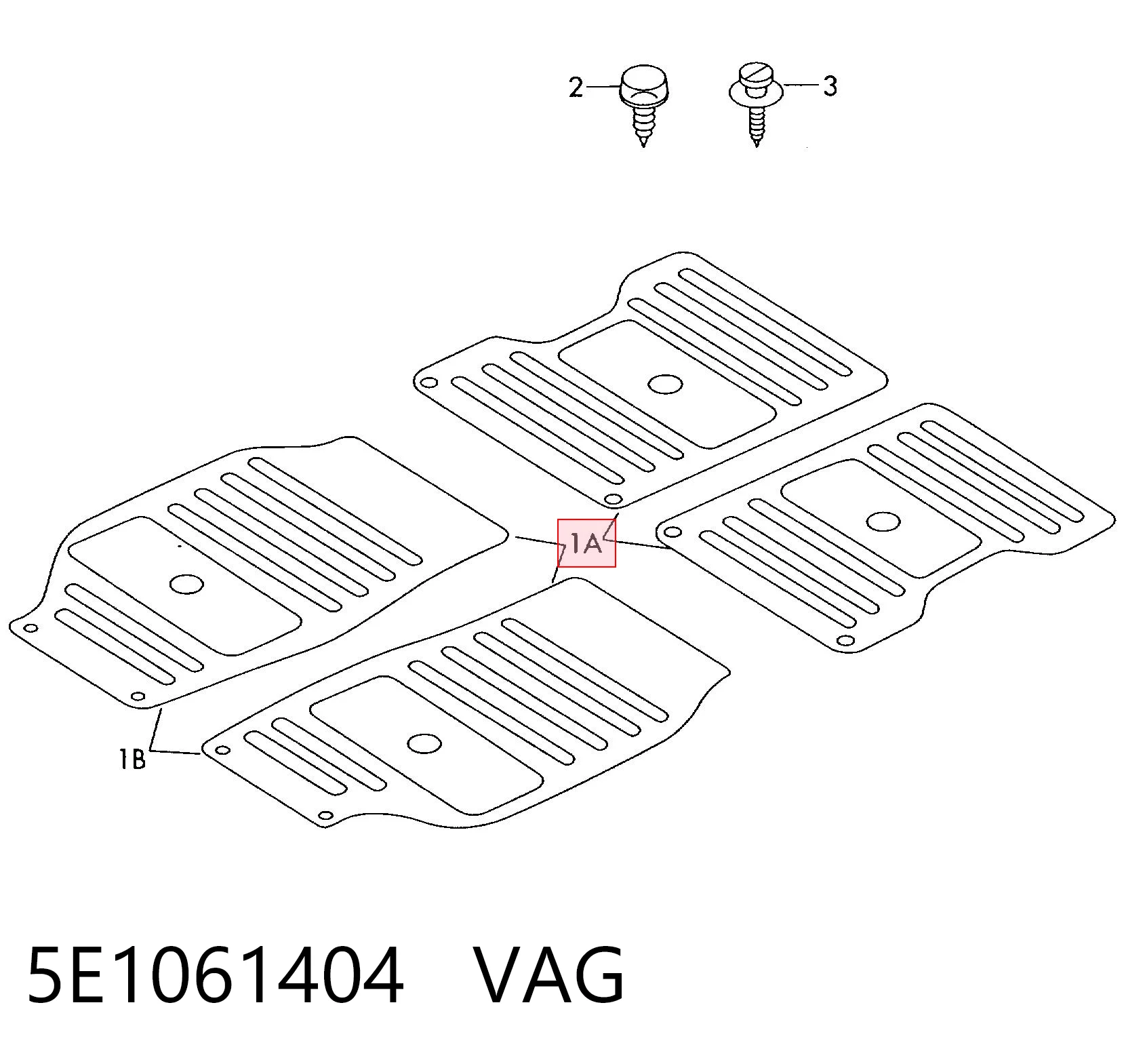 5E1061404 VAG Alfombrillas para coche