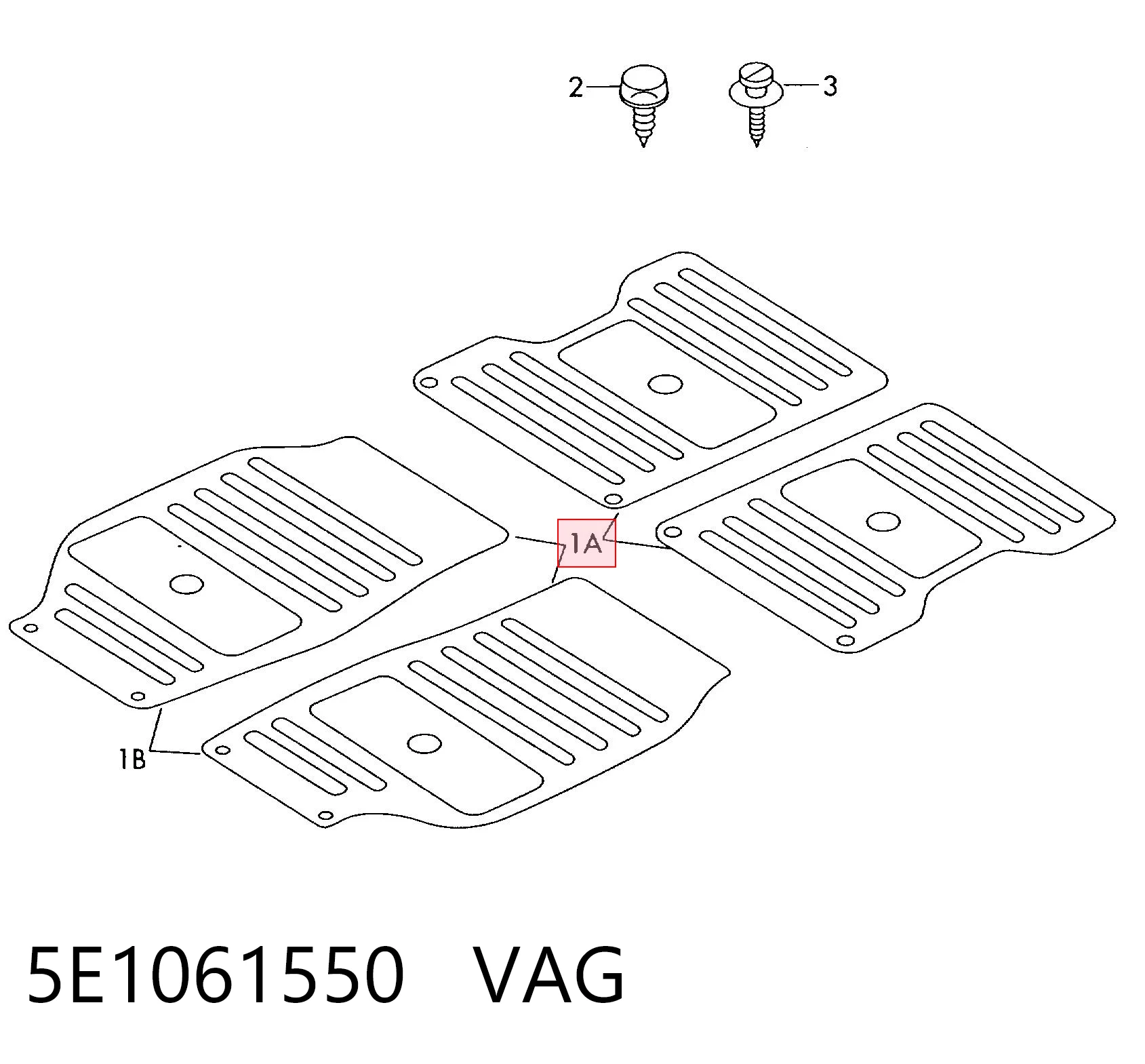 5E1061550 VAG Alfombrillas para coche