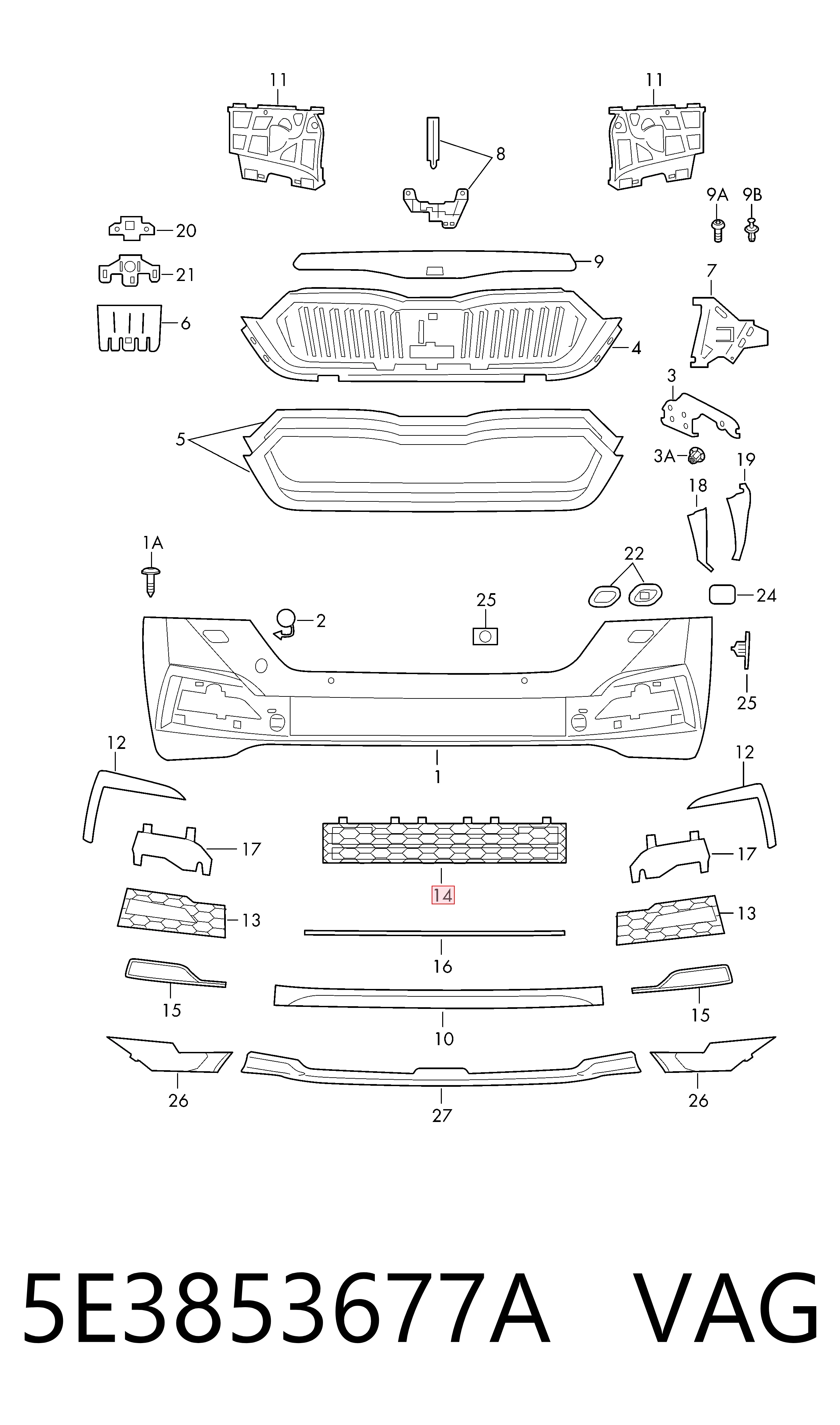 5E3853677A VAG Calandra