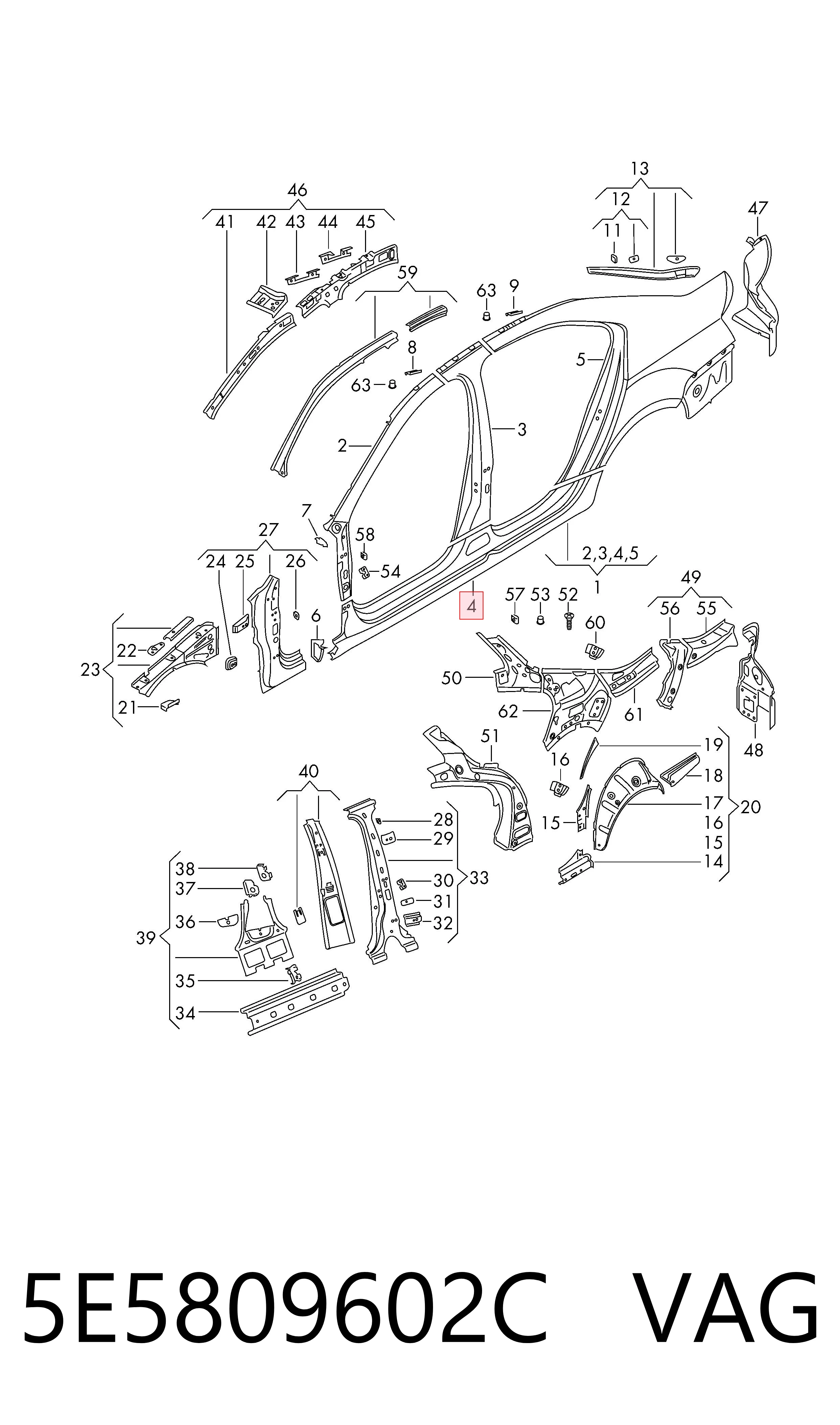 Comprar Umbral exterior derecho Skoda Octavia III 5E3, NL3, NR3 a bajo precio