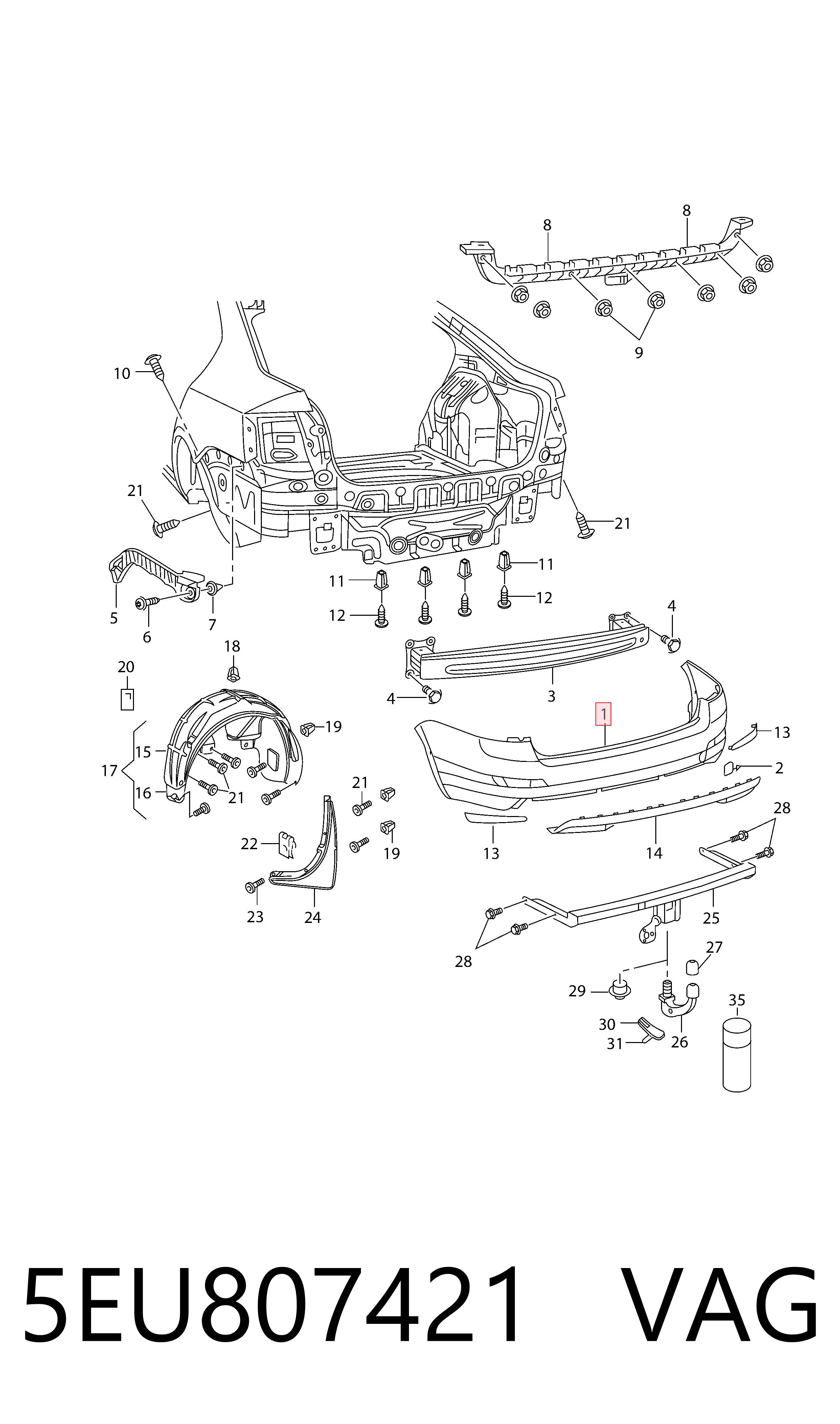 Paragolpes trasero Skoda Octavia III liftback comprar en España