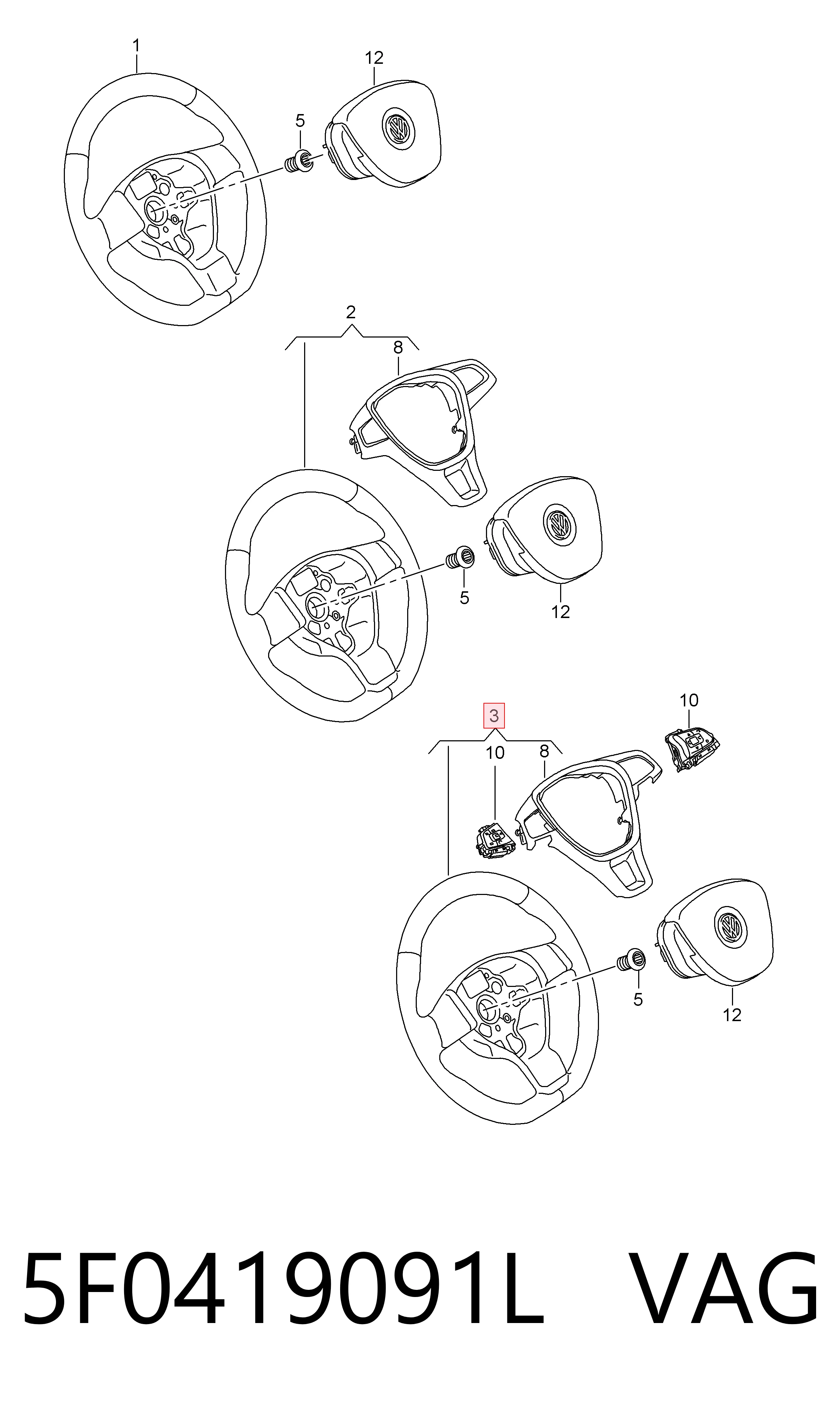 5F0419091L VAG Volante