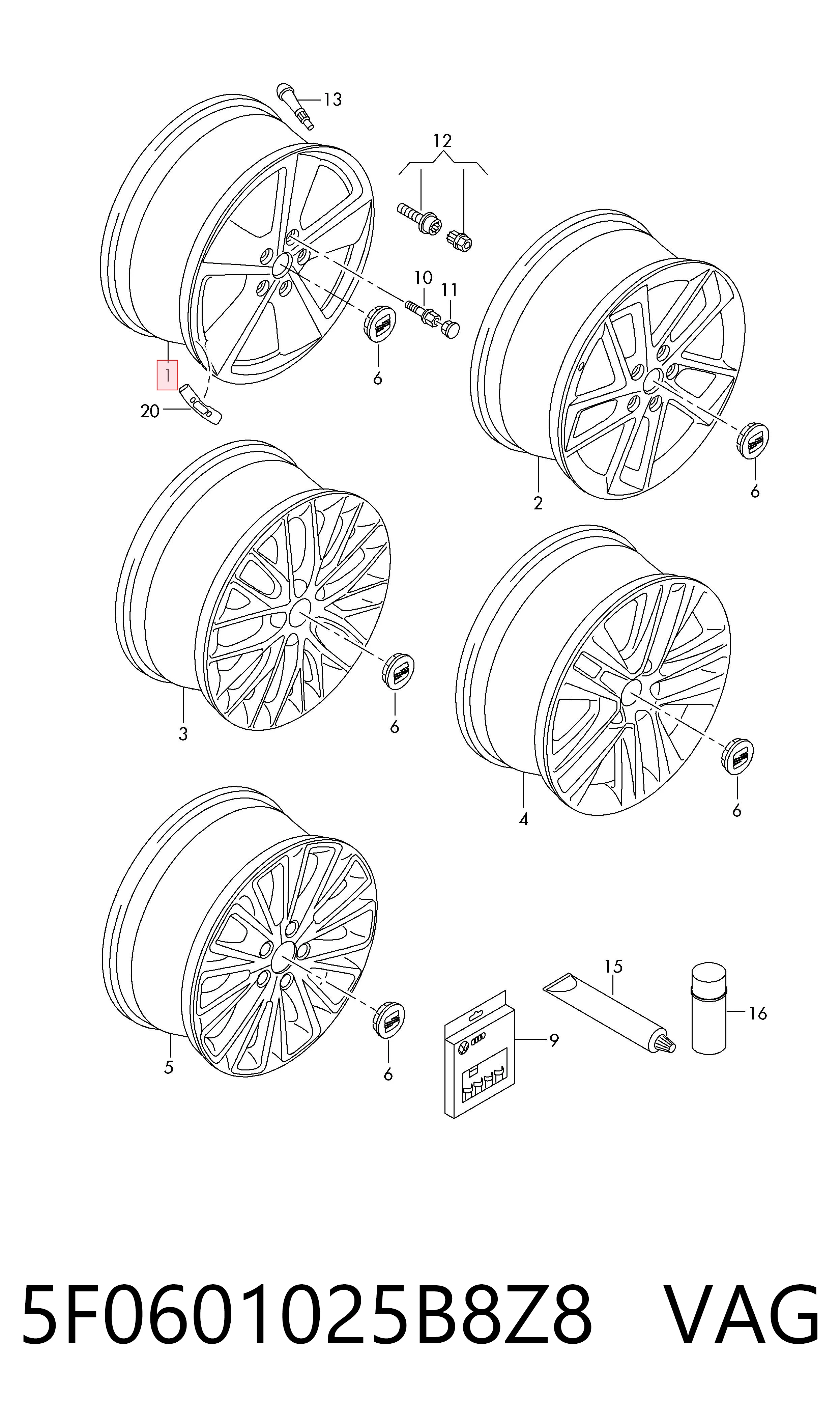 5F0601025B8Z8 VAG Aros