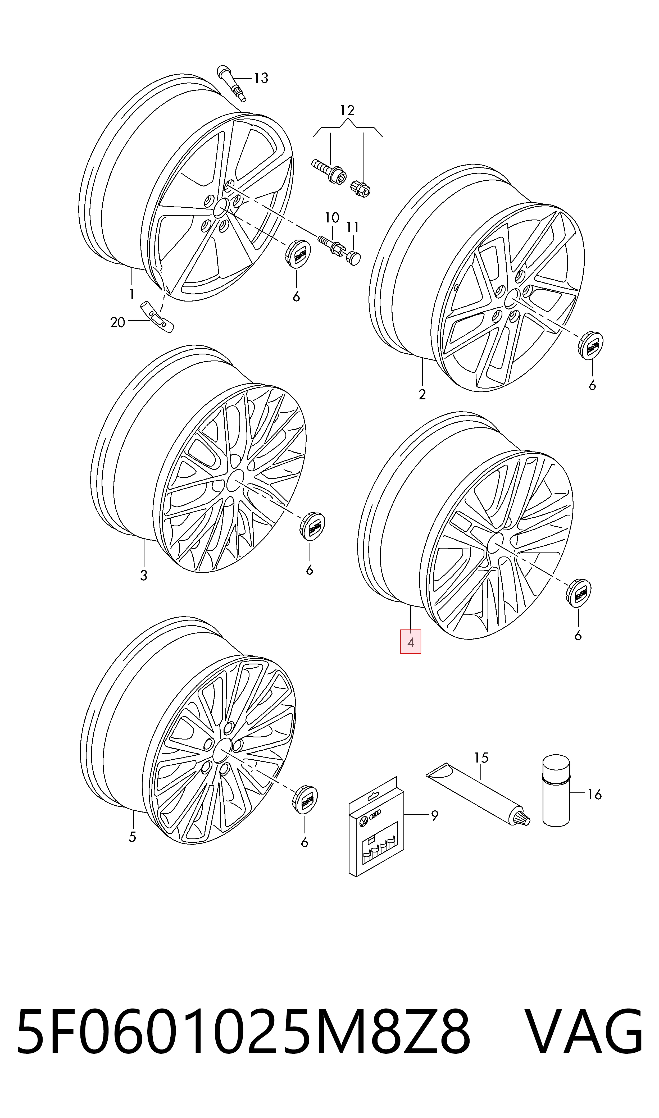 5F0601025M8Z8 VAG Aros