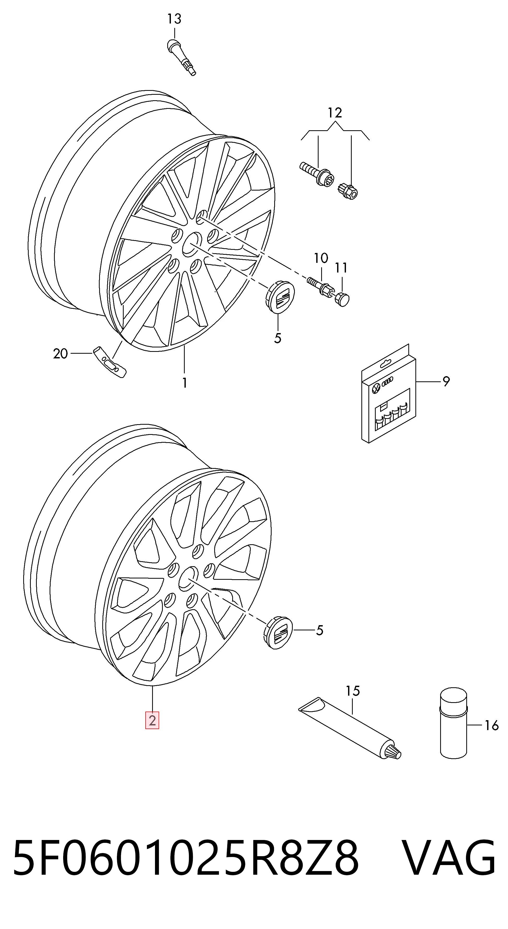 5F0601025R8Z8 VAG Aros