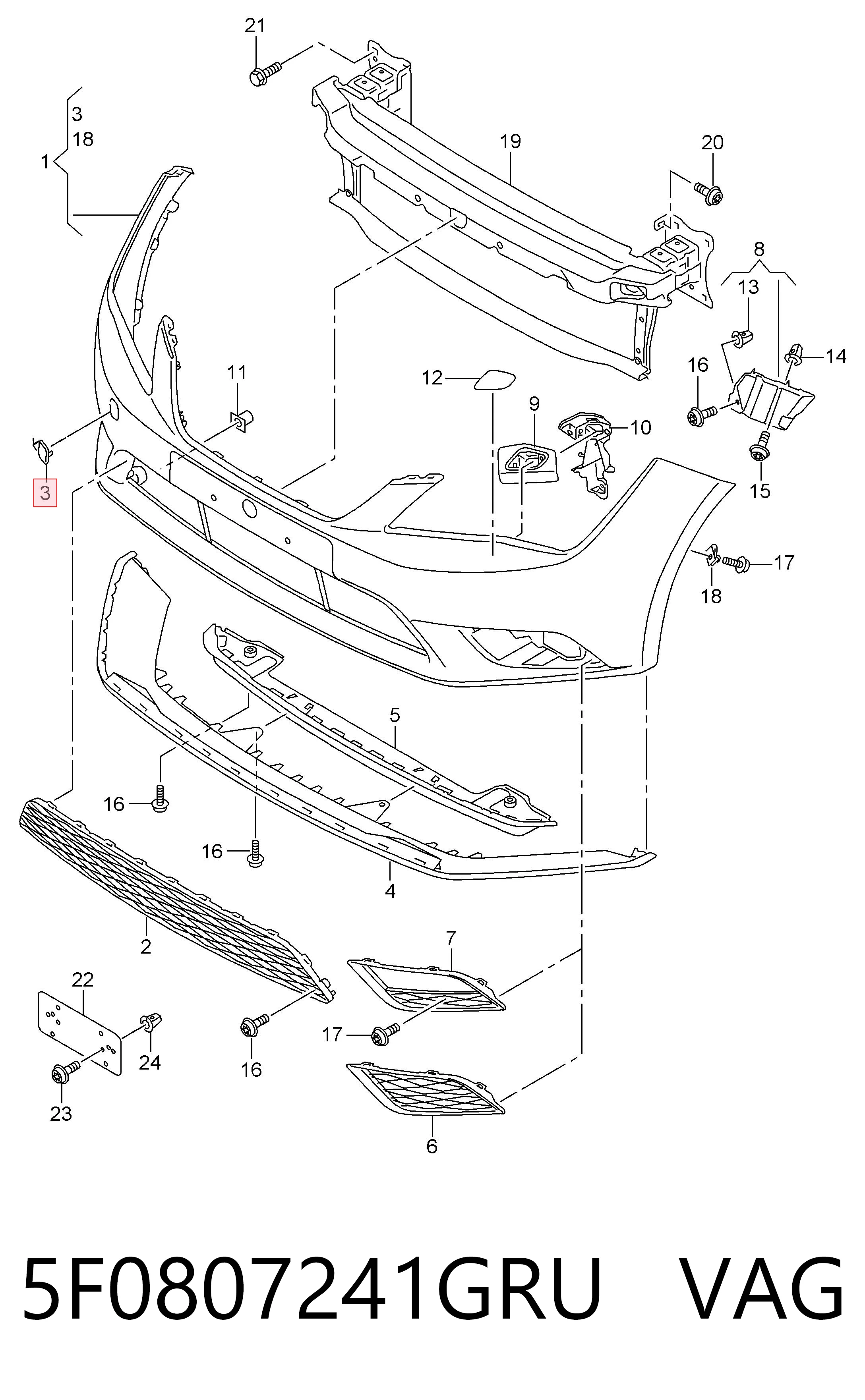 Comprar Tapa del gancho de remolque del parachoques delantero Seat Leon 5F1 a bajo precio
