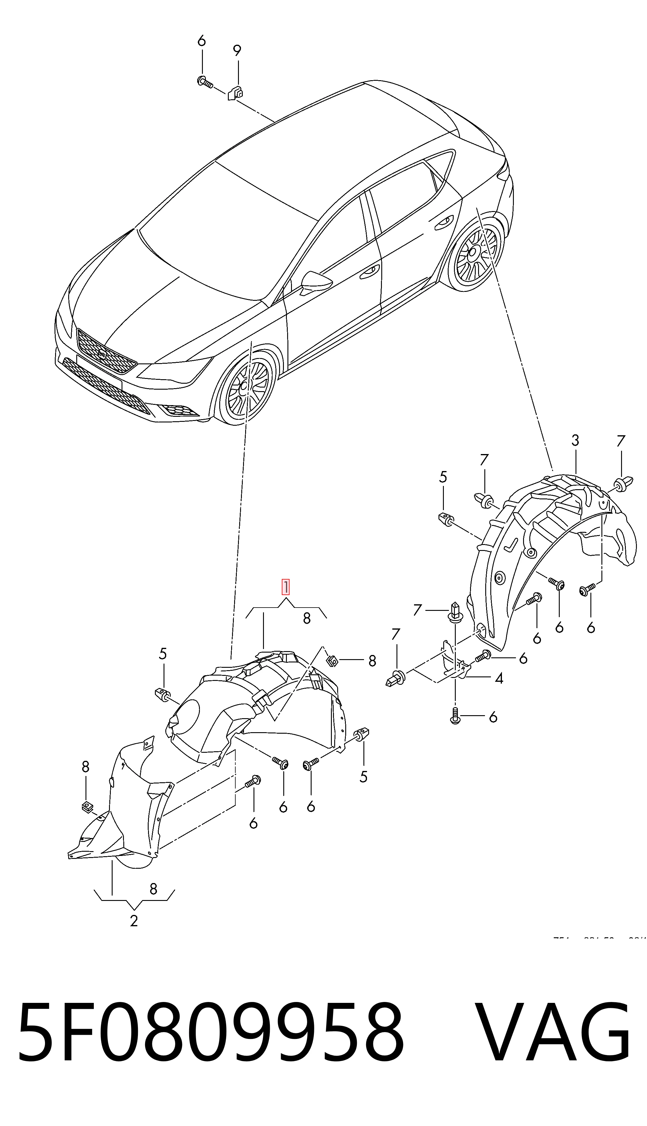 Paso rueda delantero derecho para Seat Leon III 5F1