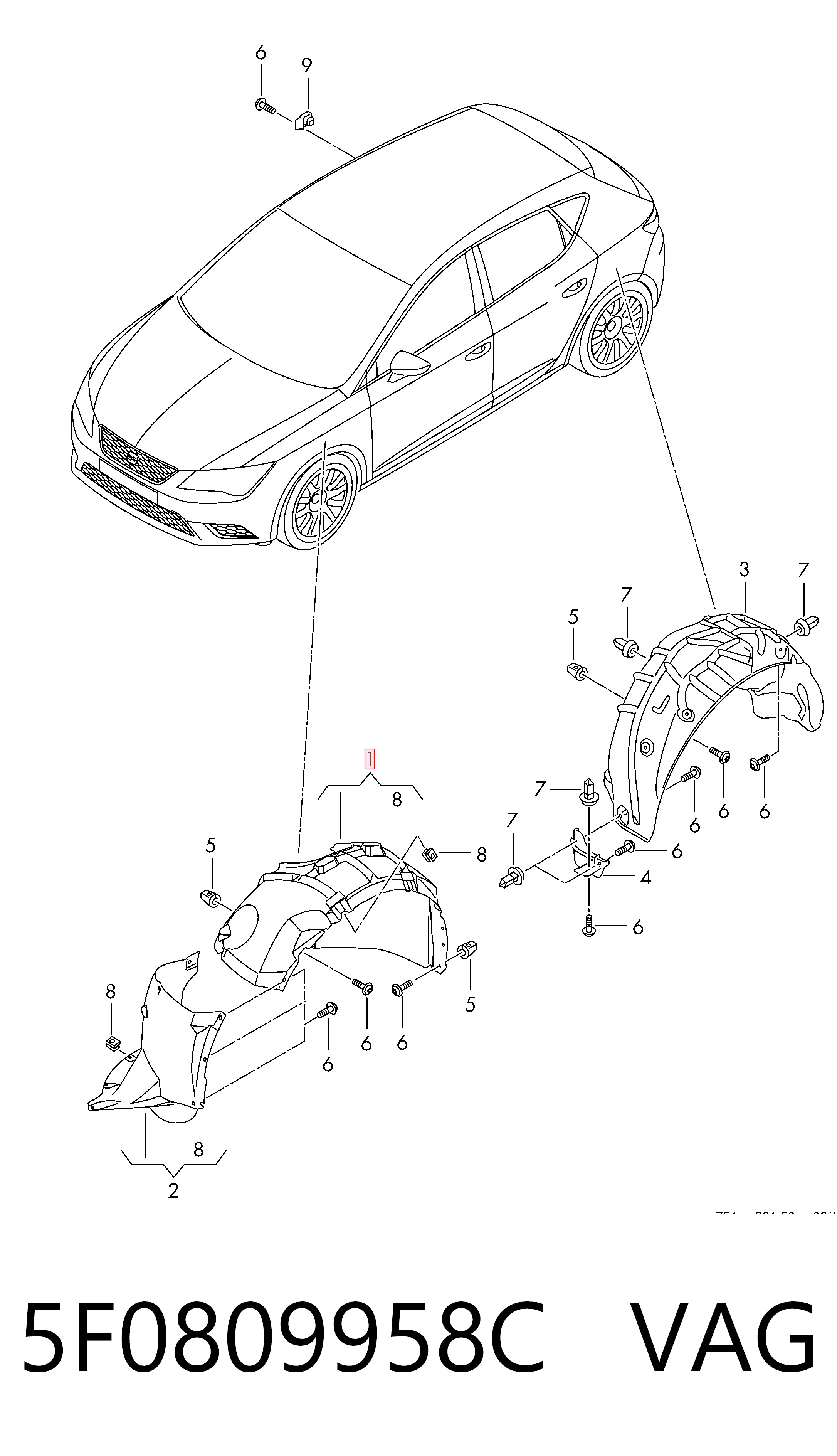 Guardabarros interior derecho, aleta delantera Seat Leon desde 25,17 €
