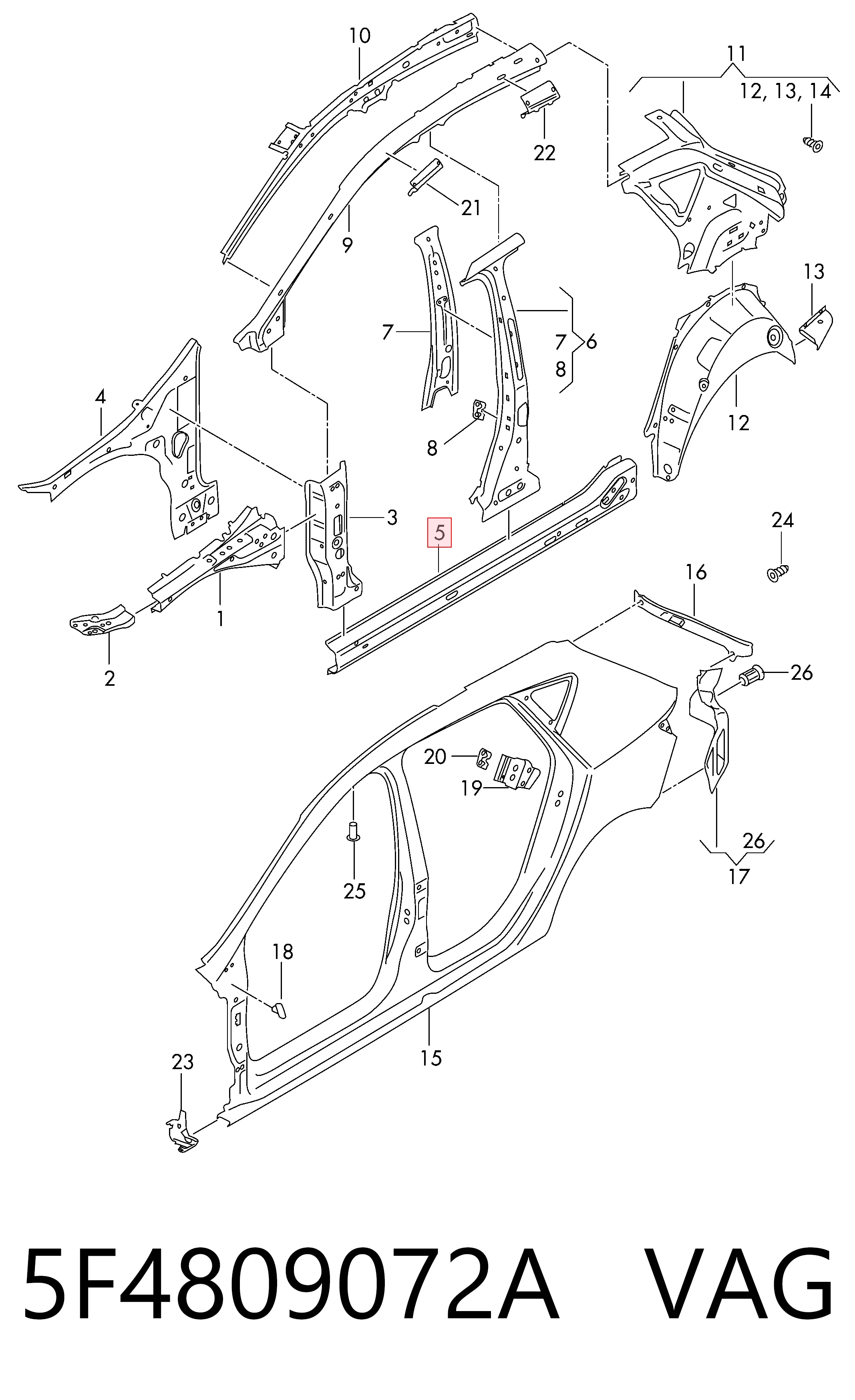 Comprar Umbral exterior derecho Seat Leon  5F1 a bajo precio