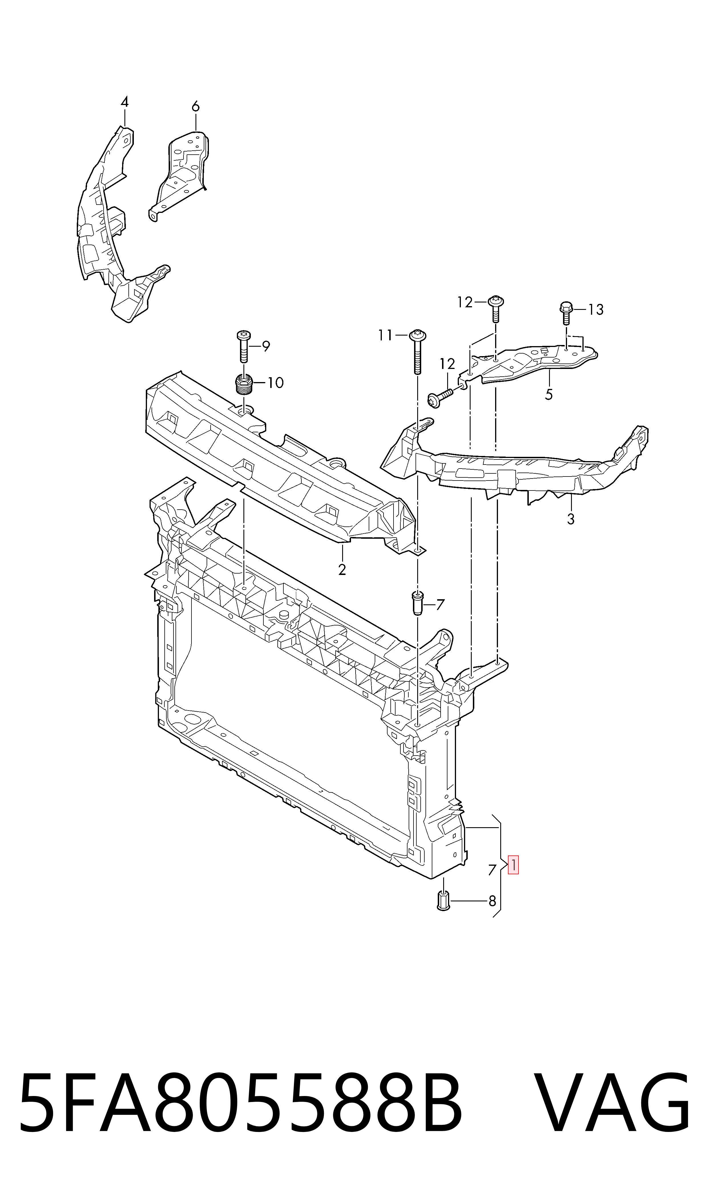 Comprar Panel de soporte del radiador y montaje de faros Seat Leon KL8, KLD a bajo precio